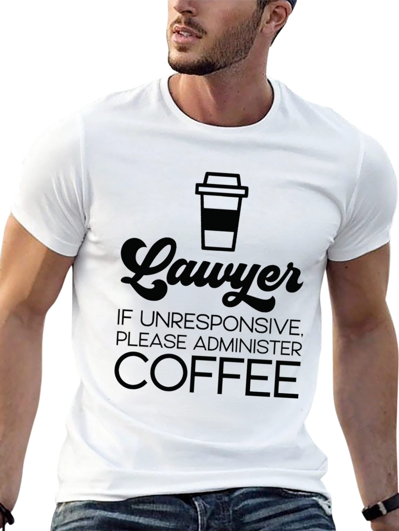 Black Lawyer Coffee T-Shirt - If Unresponsive Administer Coffee! view 13