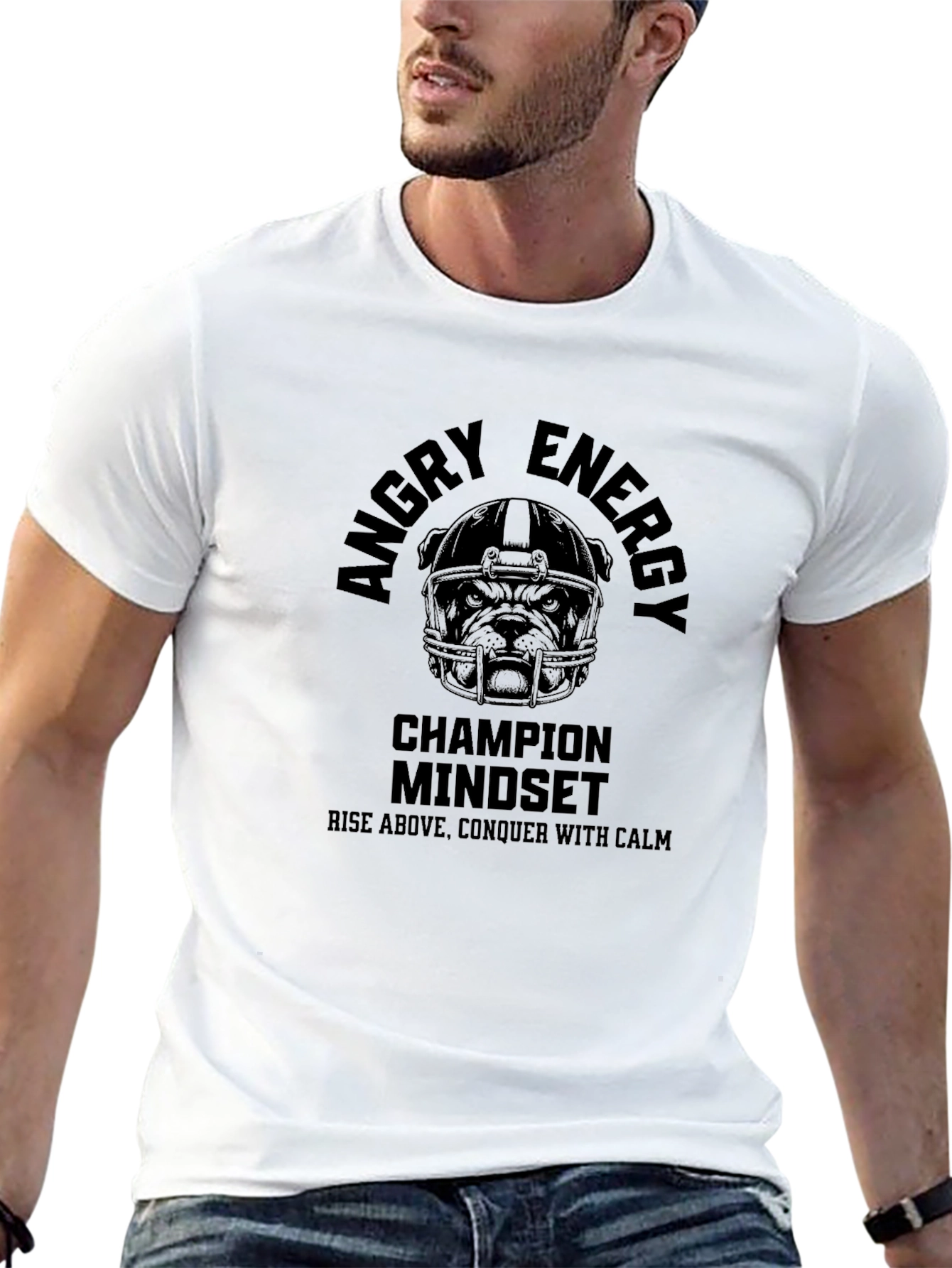 Black Angry Energy Champion Mindset Graphic Tee view 13