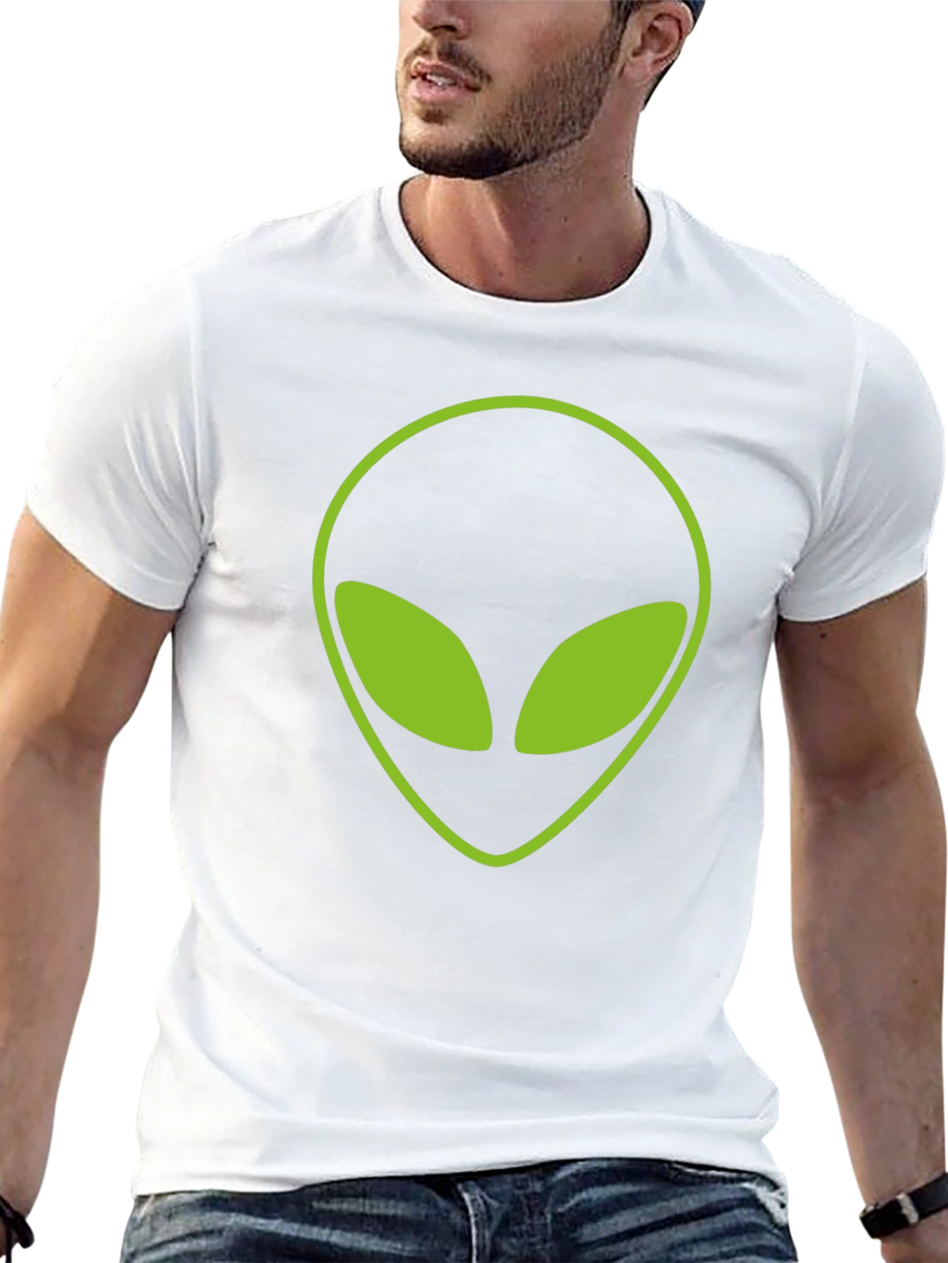 Black Men's Black Alien Graphic T-Shirt view 13
