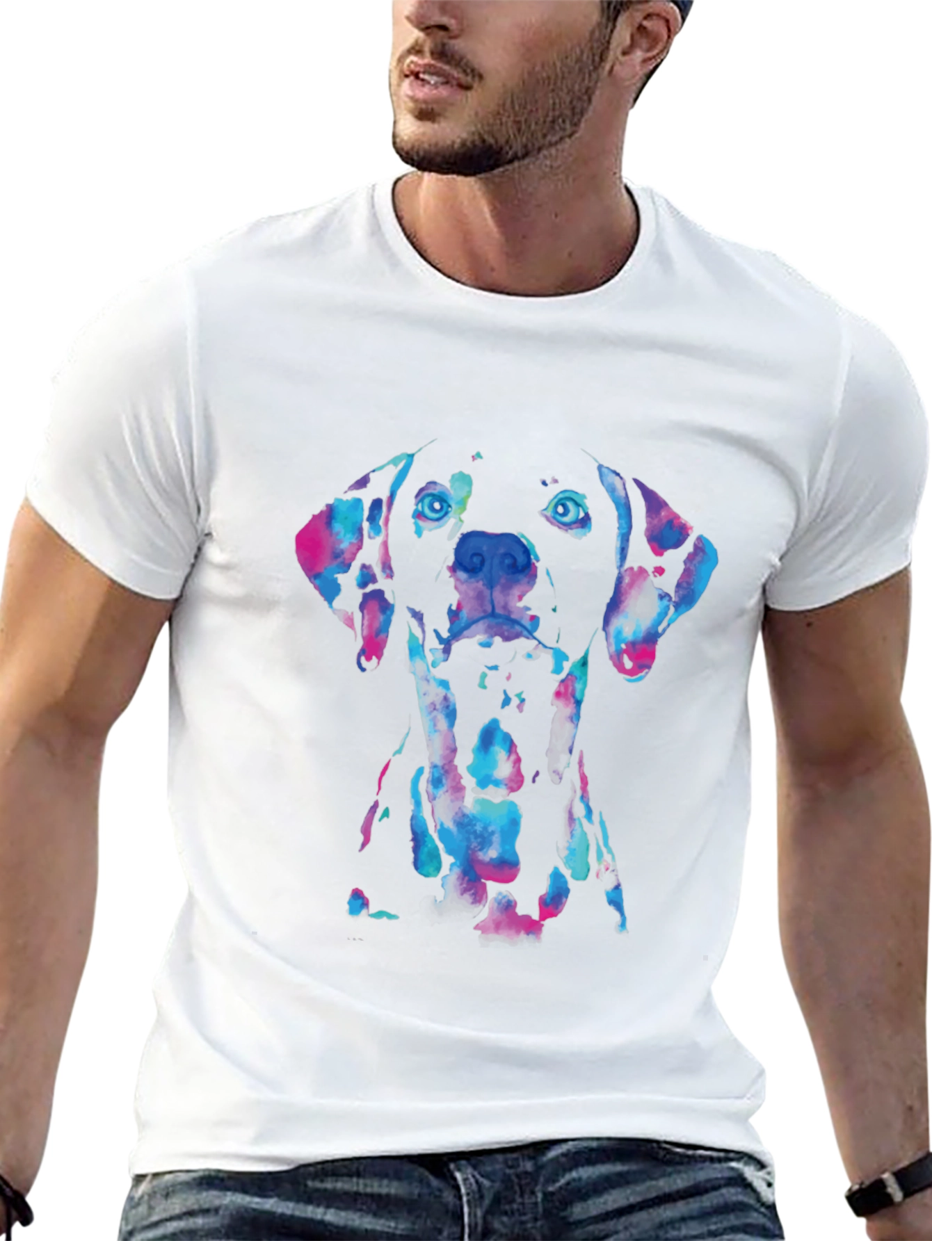 Black Dog Watercolor Graphic Tee - Black view 13