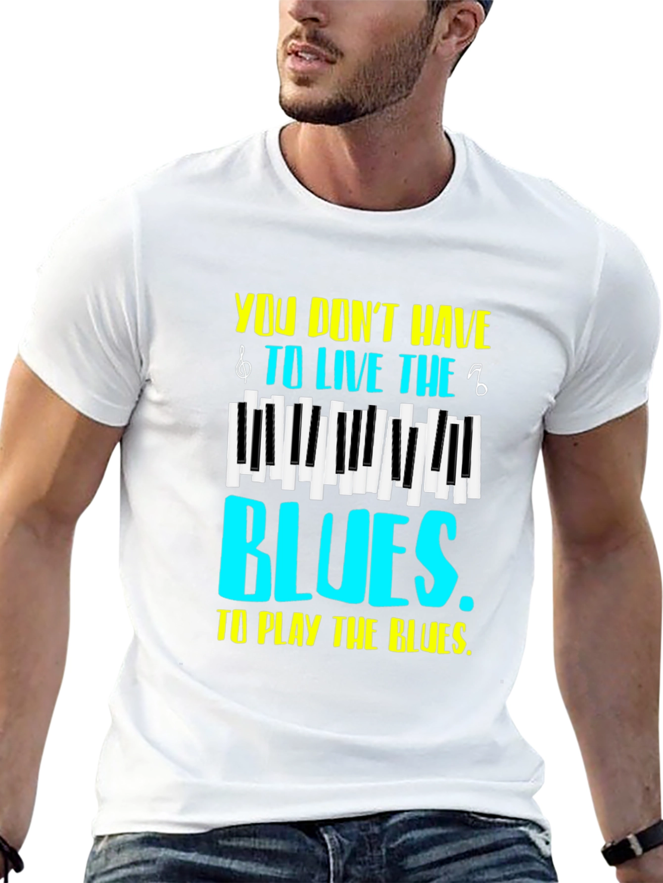 Black Piano Blues T-Shirt - Music Lover Tee view 13