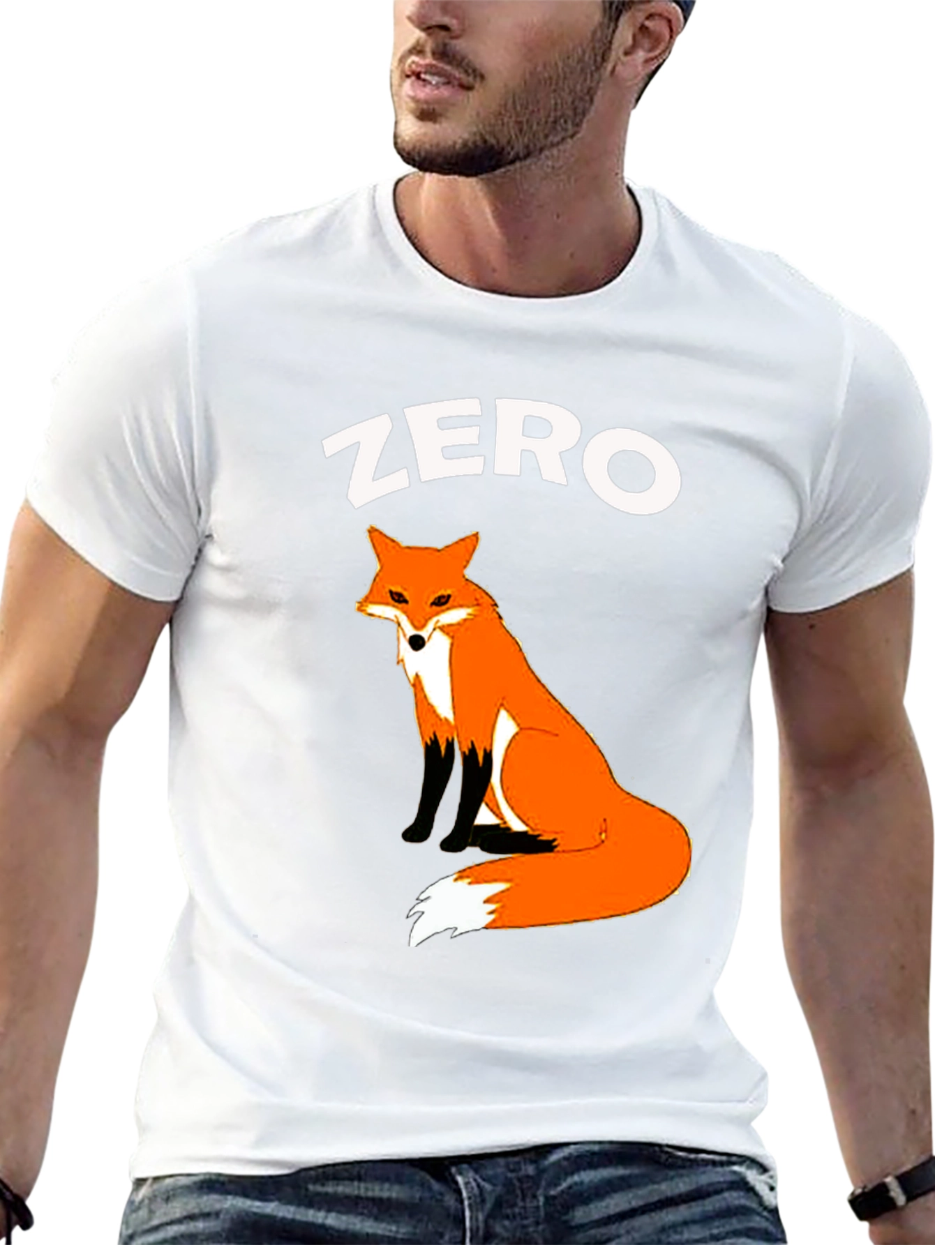 Black Zero Fox Given T-Shirt - Cute Animal Graphic Tee view 13