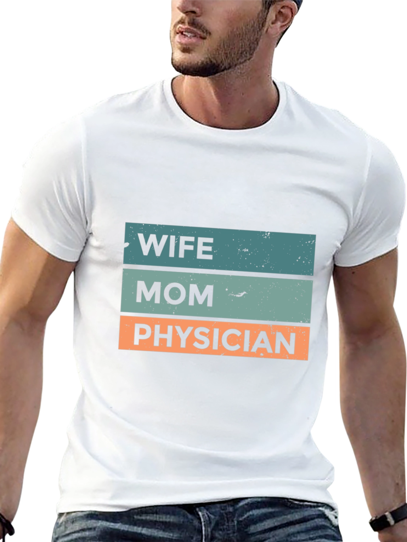 Black Wife Mom Physician T-Shirt - Black view 13
