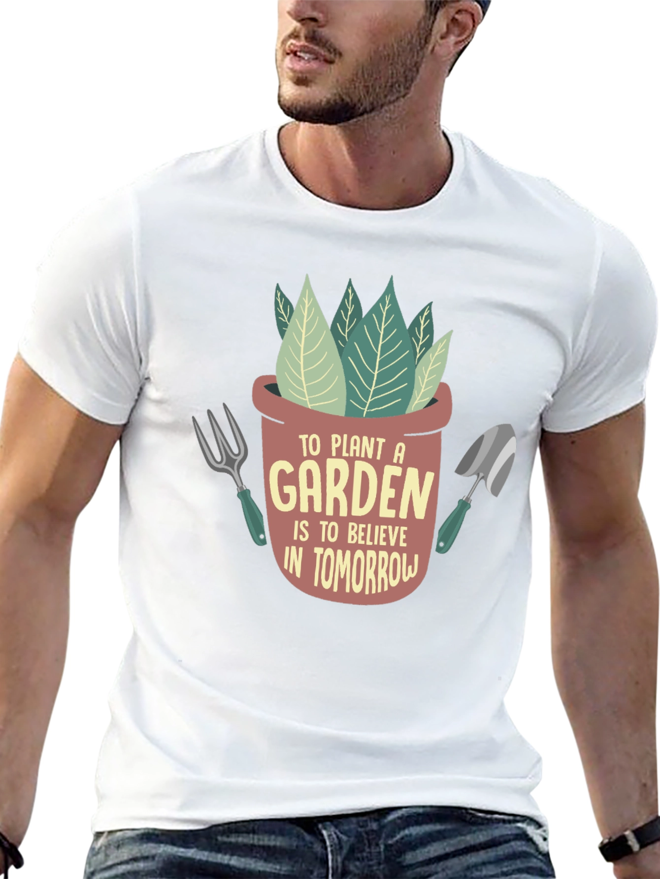 Black Plant a Garden Believe in Tomorrow Graphic T-Shirt view 13