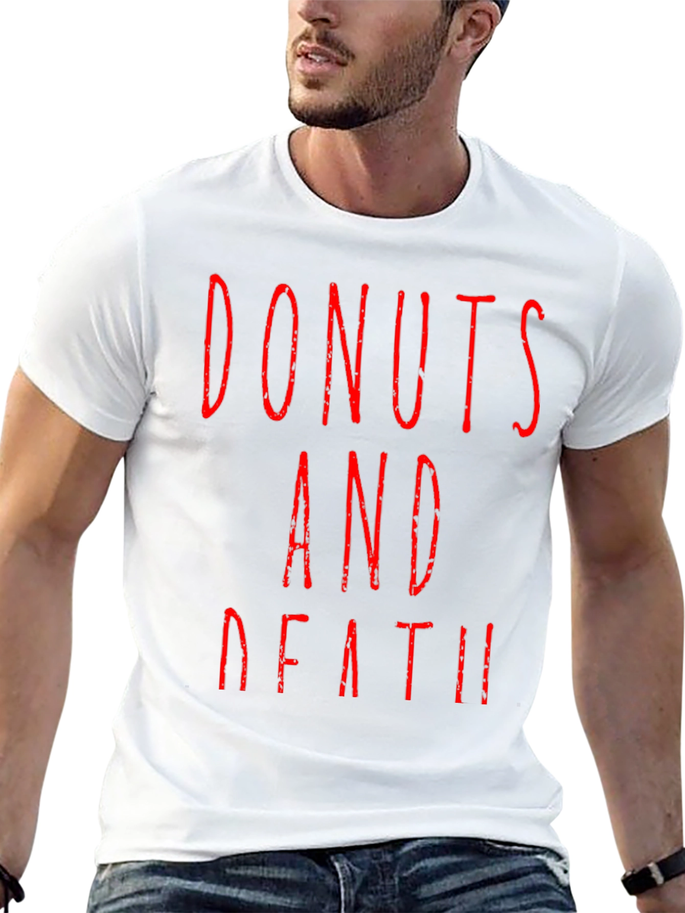 Black Donuts And Death Graphic Tee - Black T-Shirt view 13