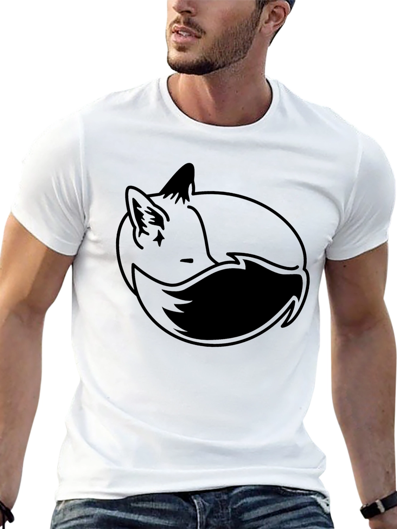 Black Black Fox Graphic Tee - Soft & Stylish view 13