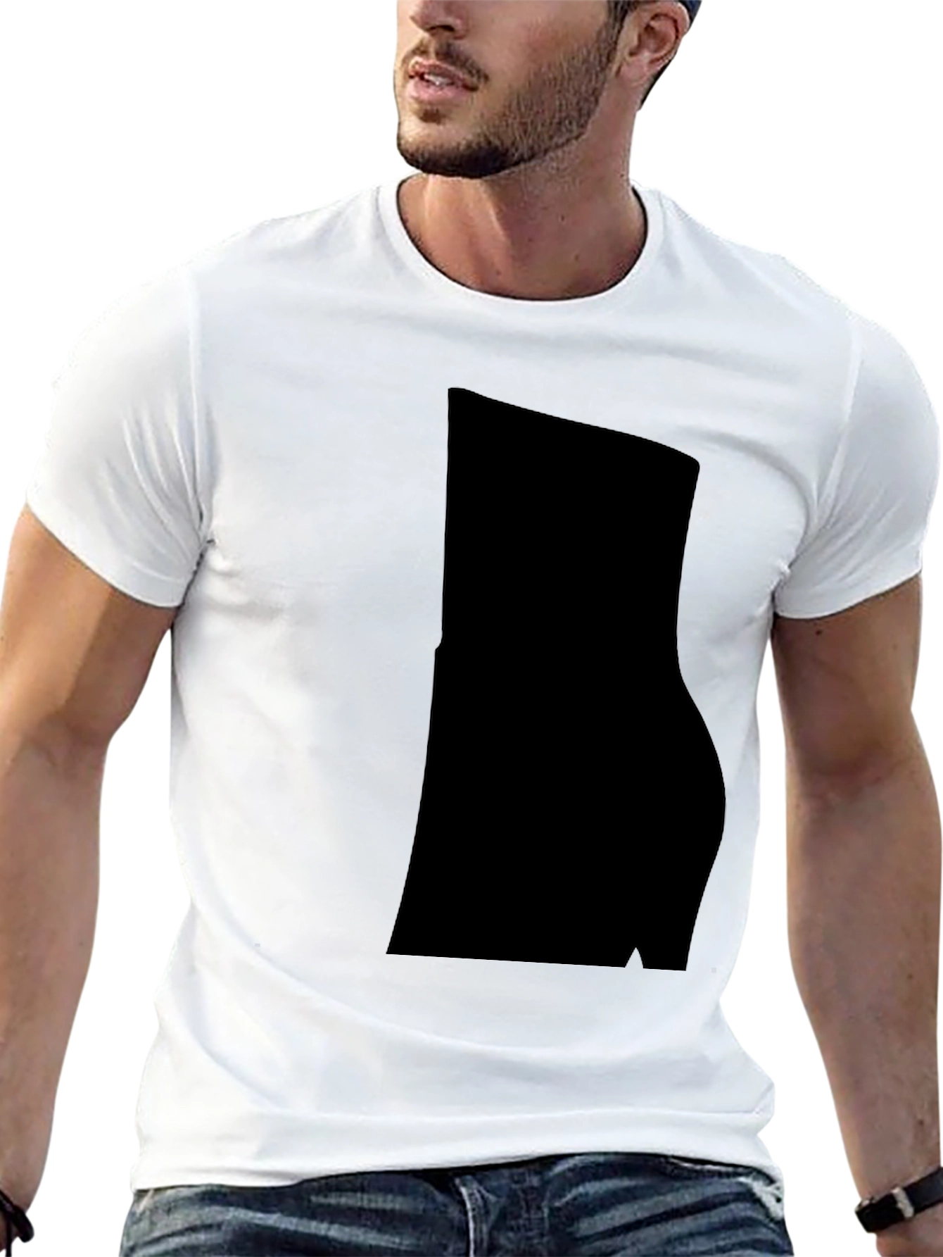 Black Men's Casual Black Cotton Blend T-Shirt view 13