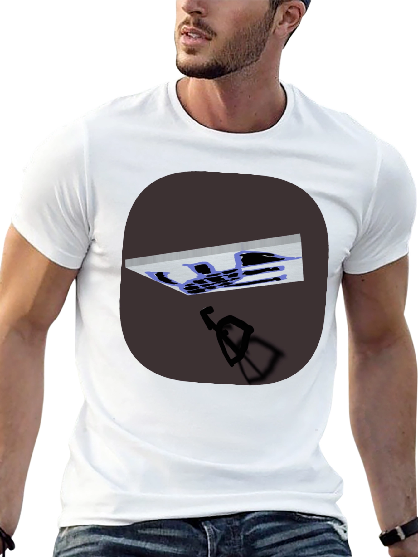 Black Abstract Art Black T-Shirt view 13