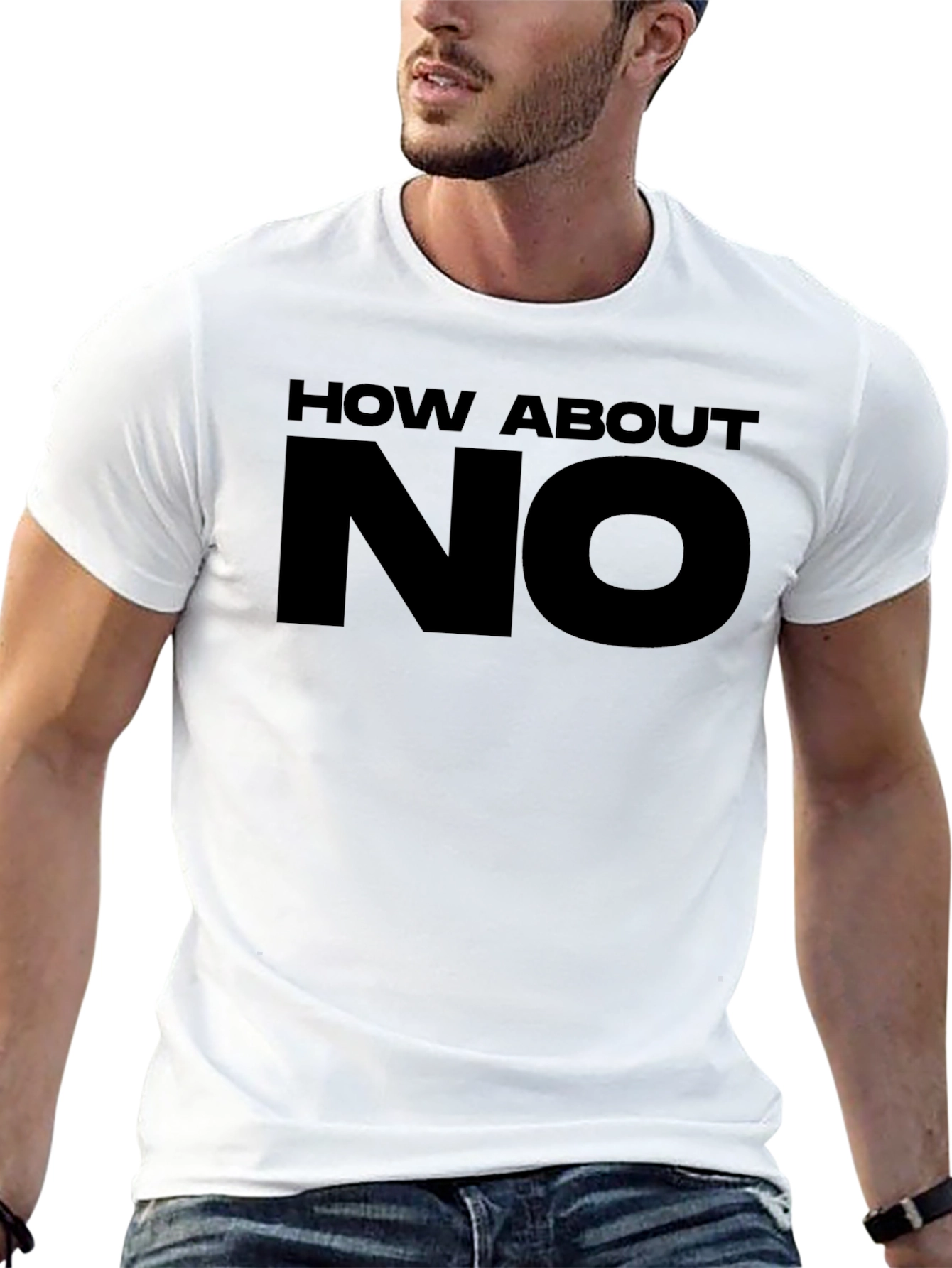 Black How About No Graphic T-Shirt view 13