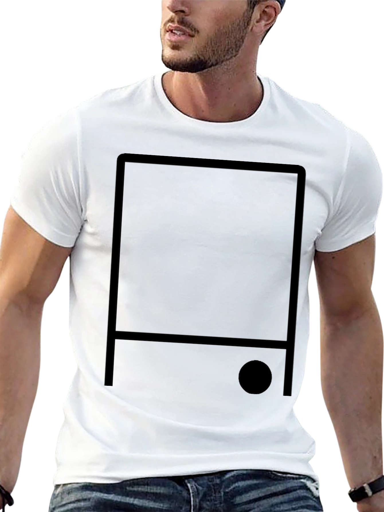 Black Minimalist Black Square T-Shirt - Modern Graphic Tee view 13