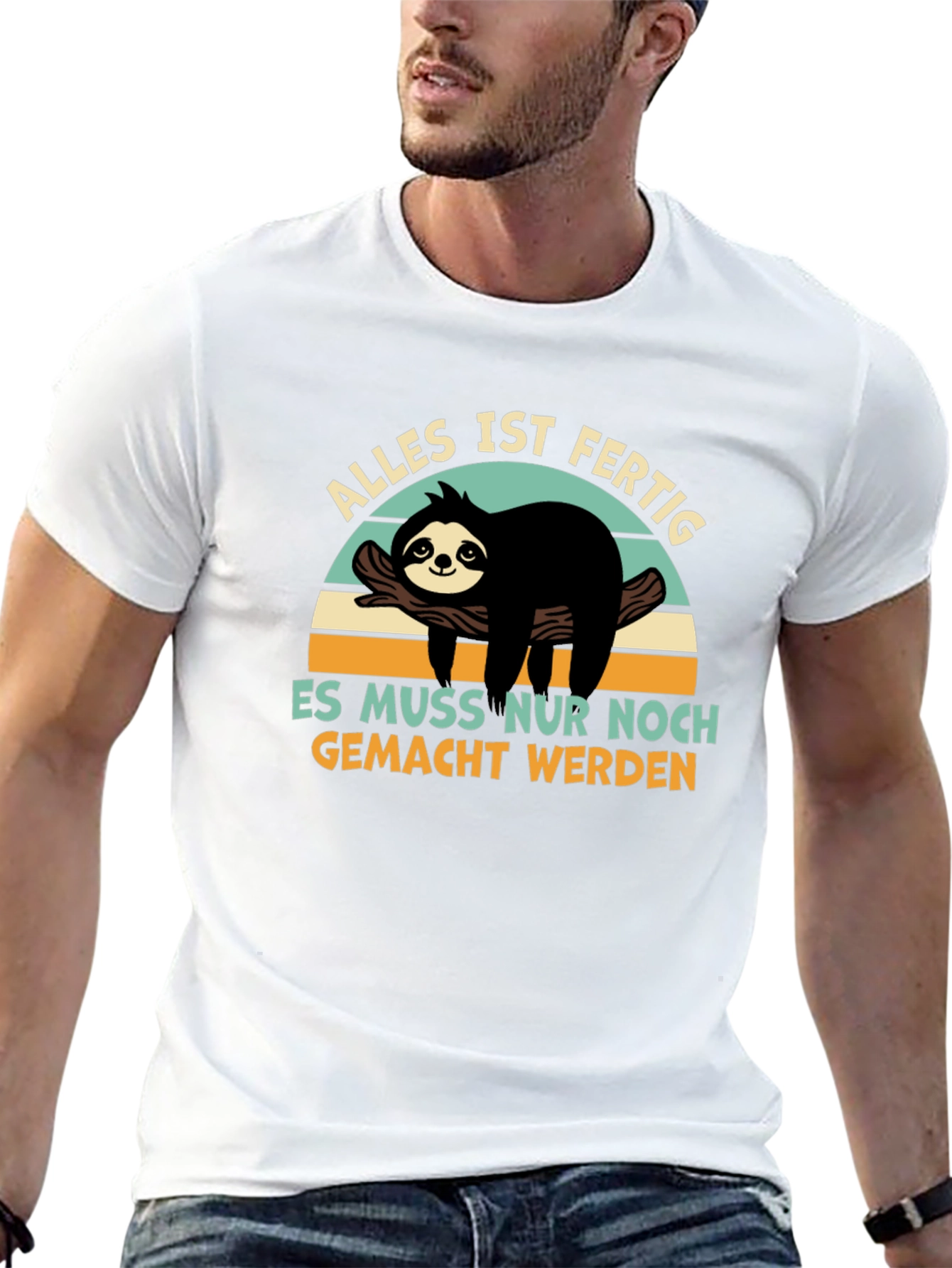 Black Funny Sloth T-Shirt - Alles Ist Fertig view 13
