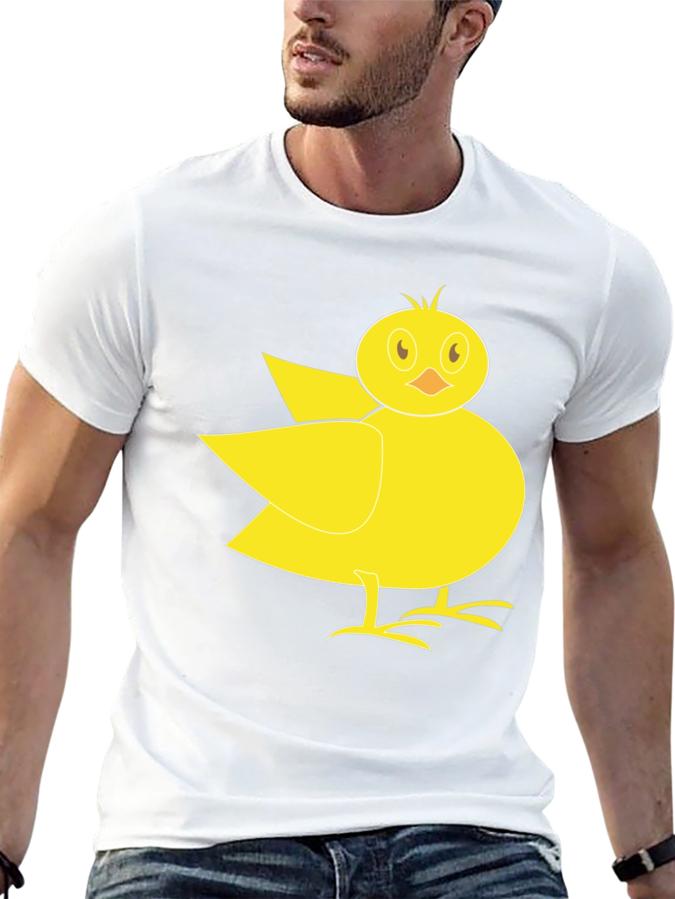 Black Cute Yellow Chick Graphic Tee - Black T-Shirt view 13