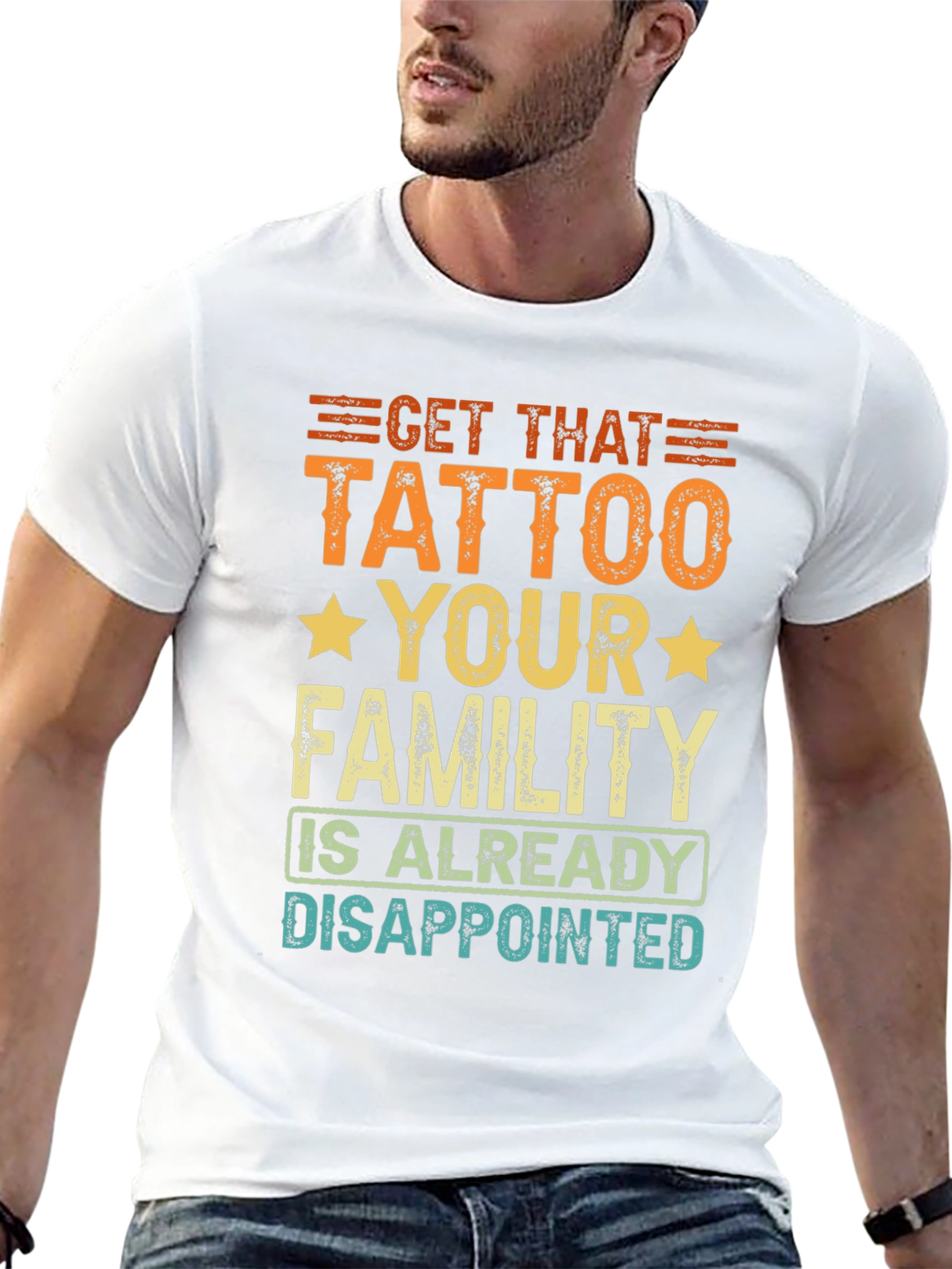 Black Get That Tattoo T-Shirt - Humorous Design view 13
