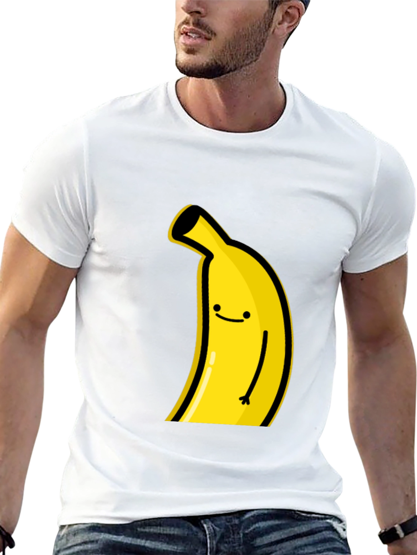 Black Funny Banana Graphic Tee - Black Cotton T-Shirt view 13