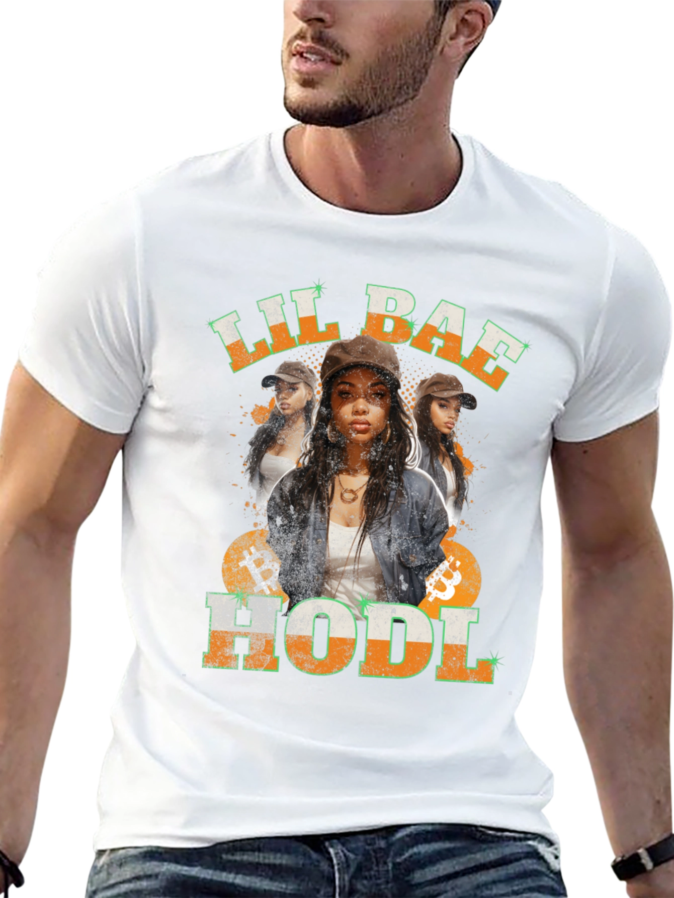 Black Lil Bae Hodl Unisex T-Shirt view 13