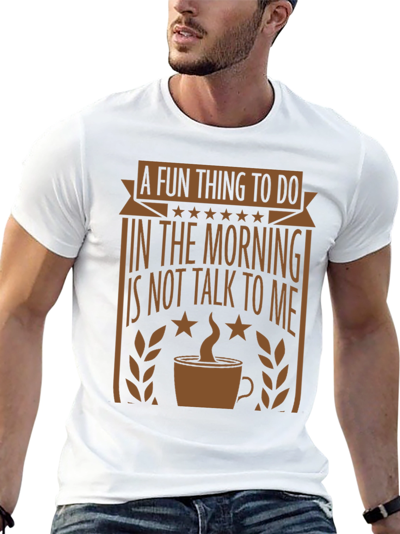 Black Funny Morning Graphic Tee - Coffee Lover's T-Shirt view 13