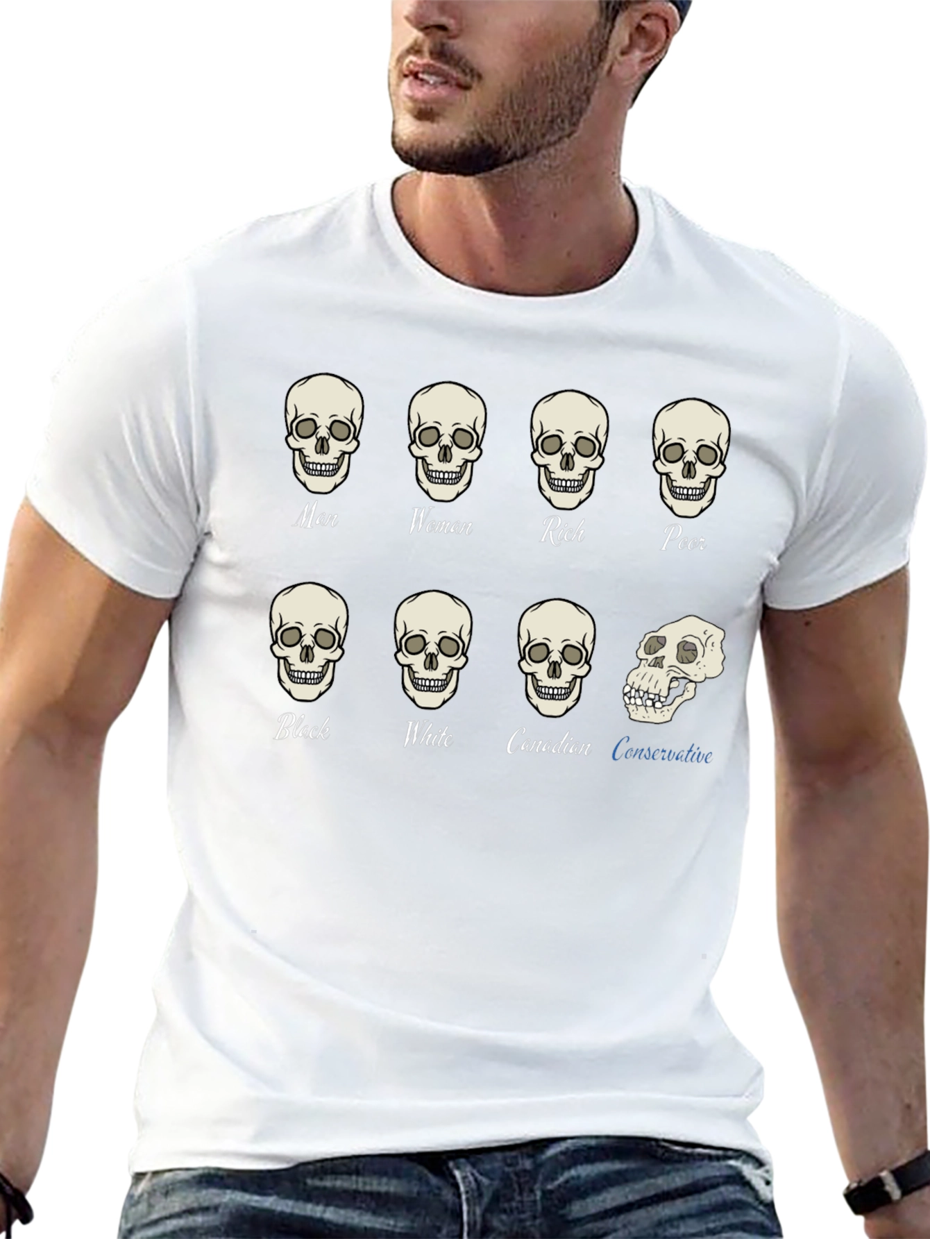 Black Equality T-Shirt: All Skulls Look the Same view 13