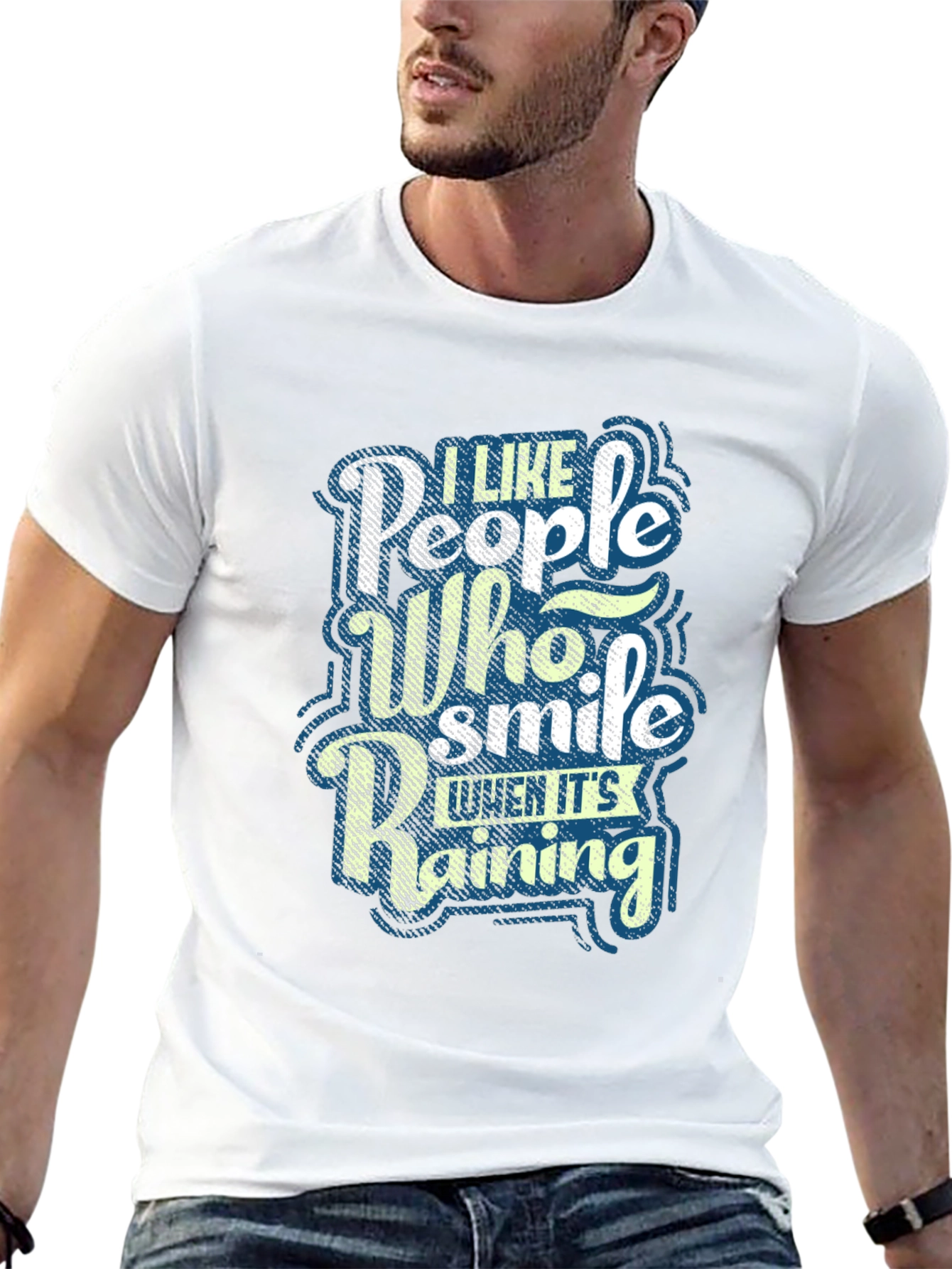 Black I Like People Who Smile When It's Raining Graphic Tee view 13