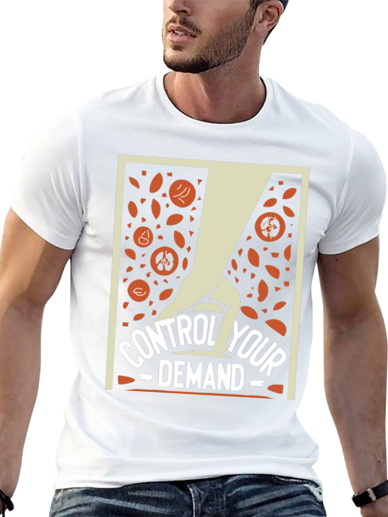 Black Control Your Demand T-Shirt - Stylish Graphic Tee view 13