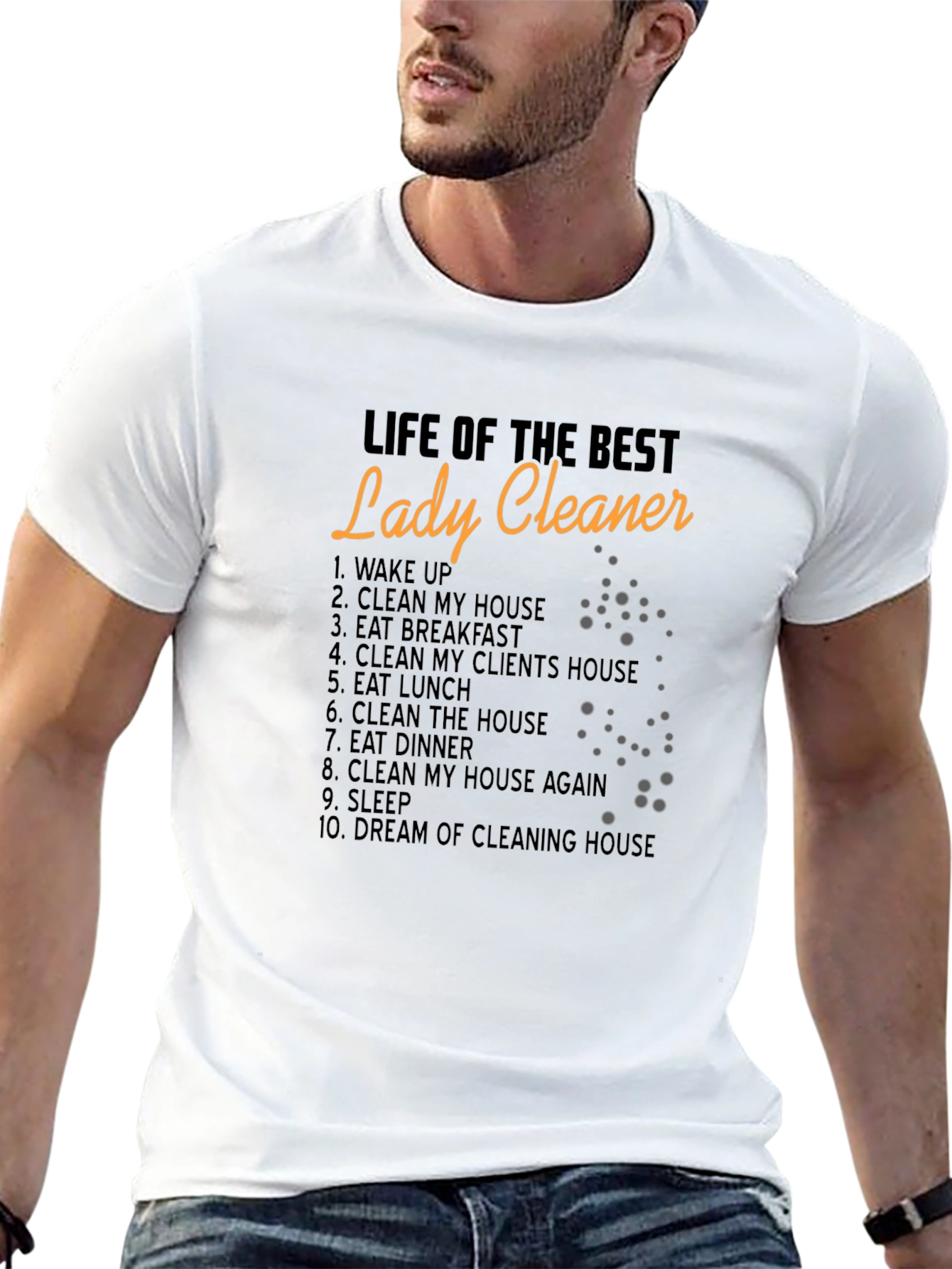 Black Lady Cleaner T-Shirt - Cleaning Life Tee view 13