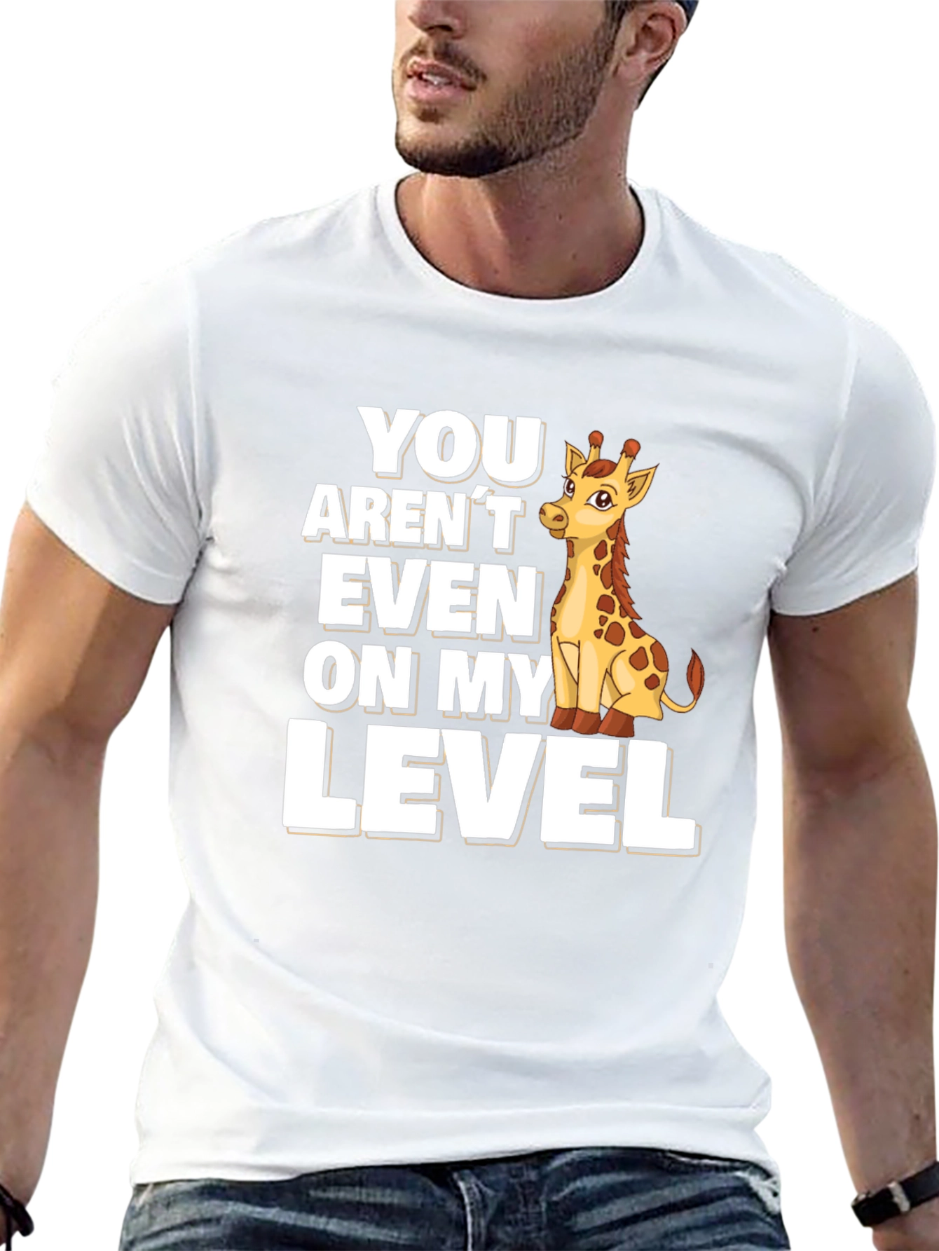 Black Giraffe Level T-Shirt - Funny Animal Tee view 13