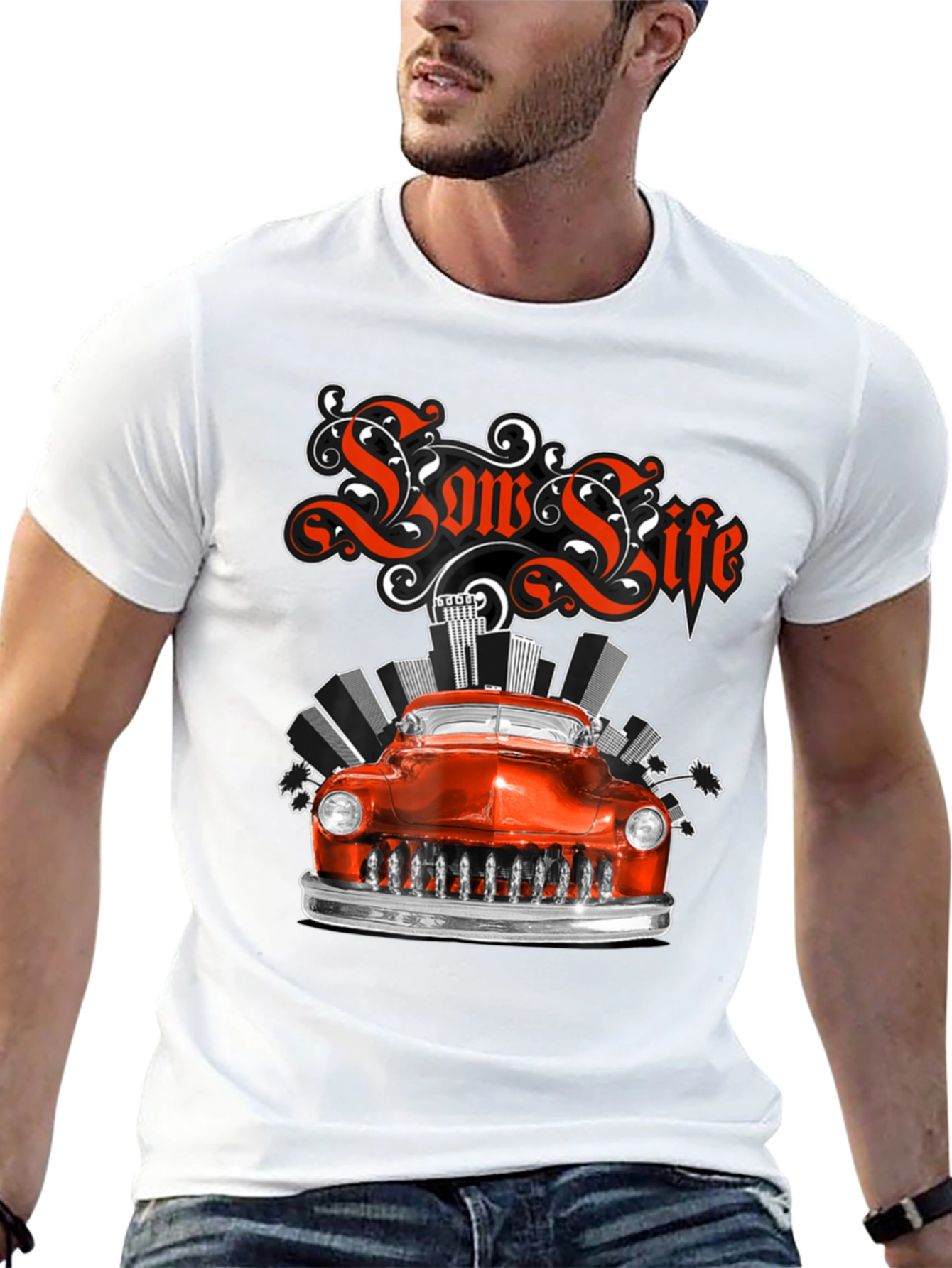 Black Low Life Classic Car Graphic Tee view 13