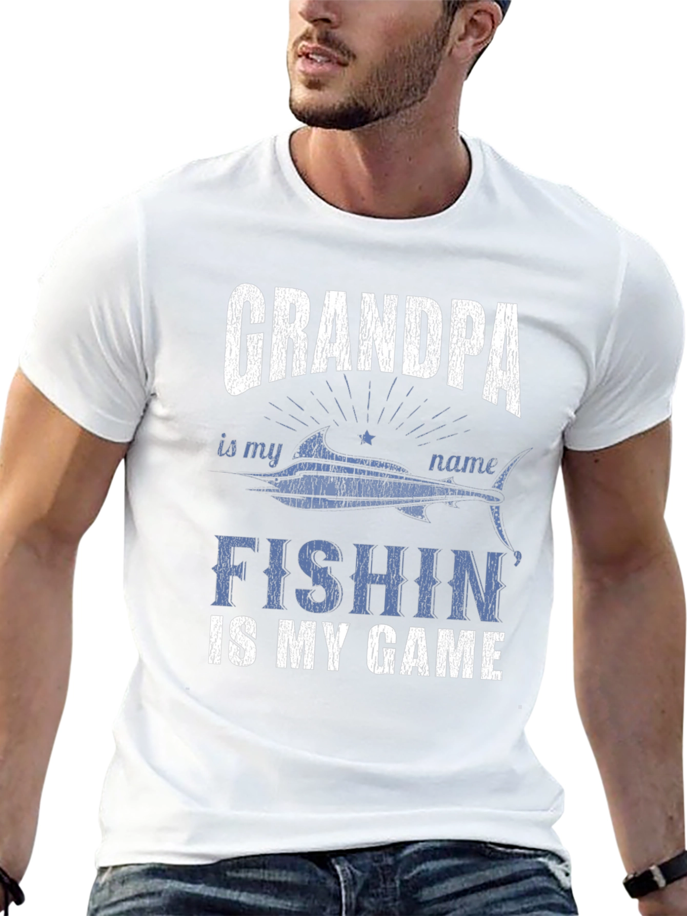 Black Grandpa Fishin' Game T-Shirt view 13