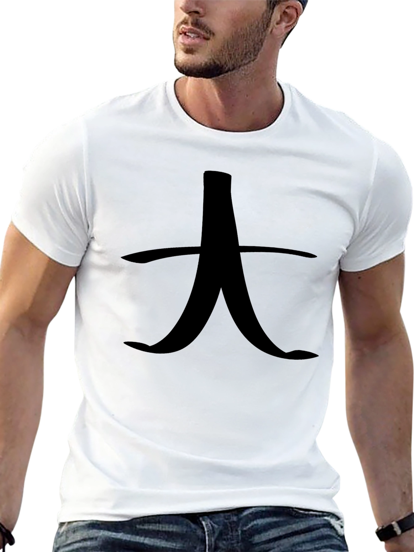 Black Graphic Tee - Black Shirt with Asian Character Design view 13