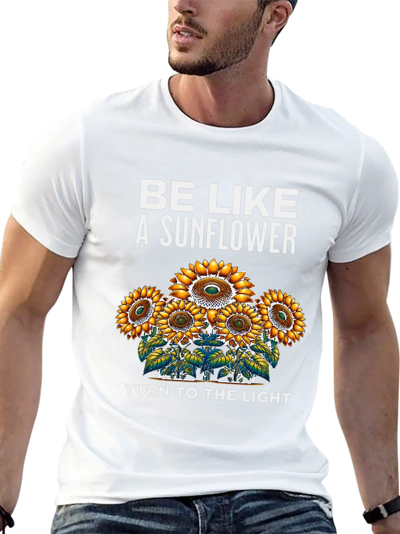 Black Sunflower Graphic T-Shirt - Be Like a Sunflower view 13