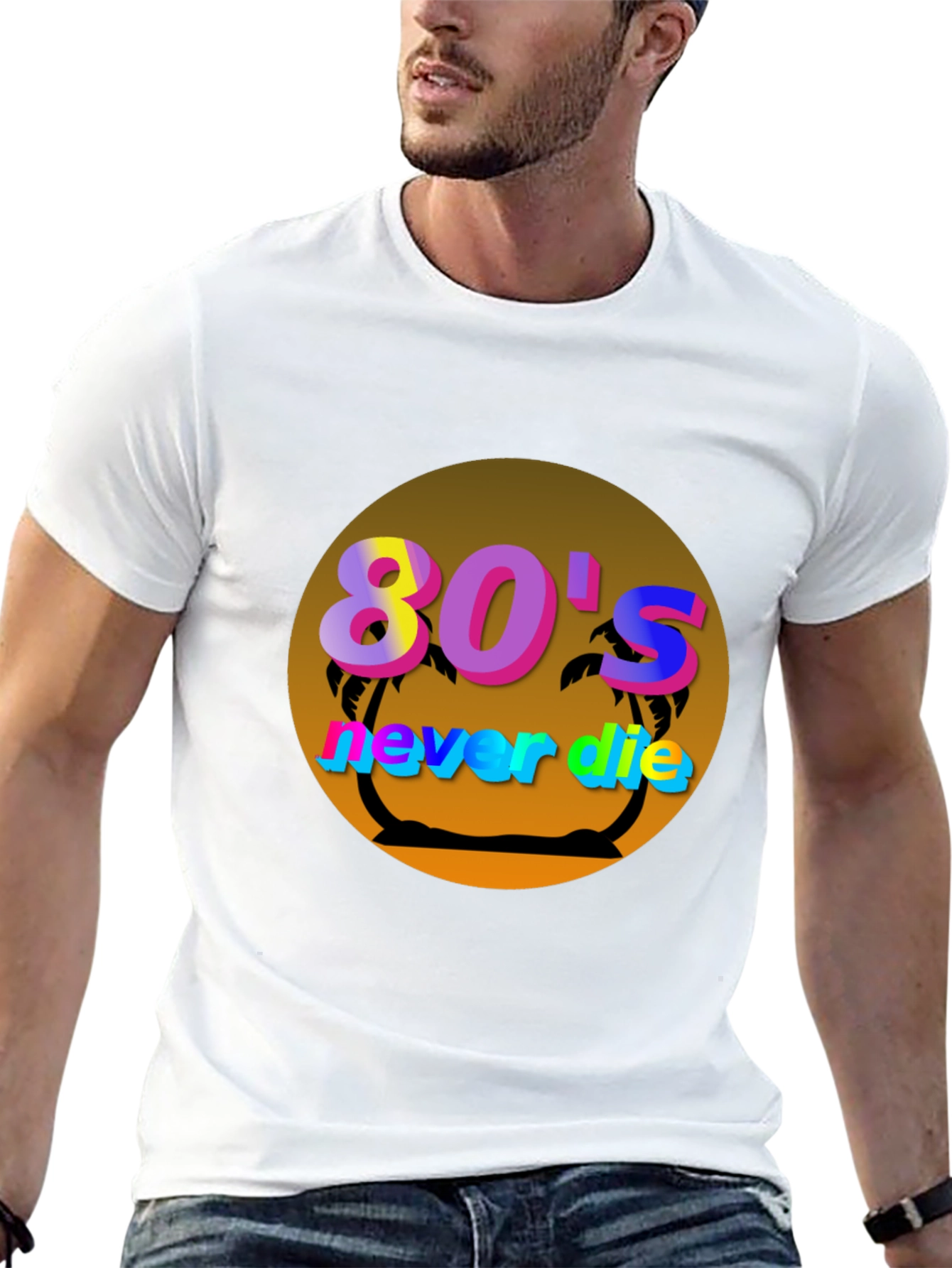 Black 80's Never Die Graphic Tee view 13