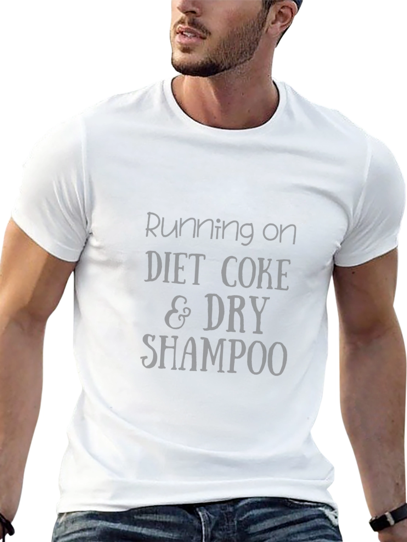 Black Running on Diet Coke & Dry Shampoo T-Shirt view 13