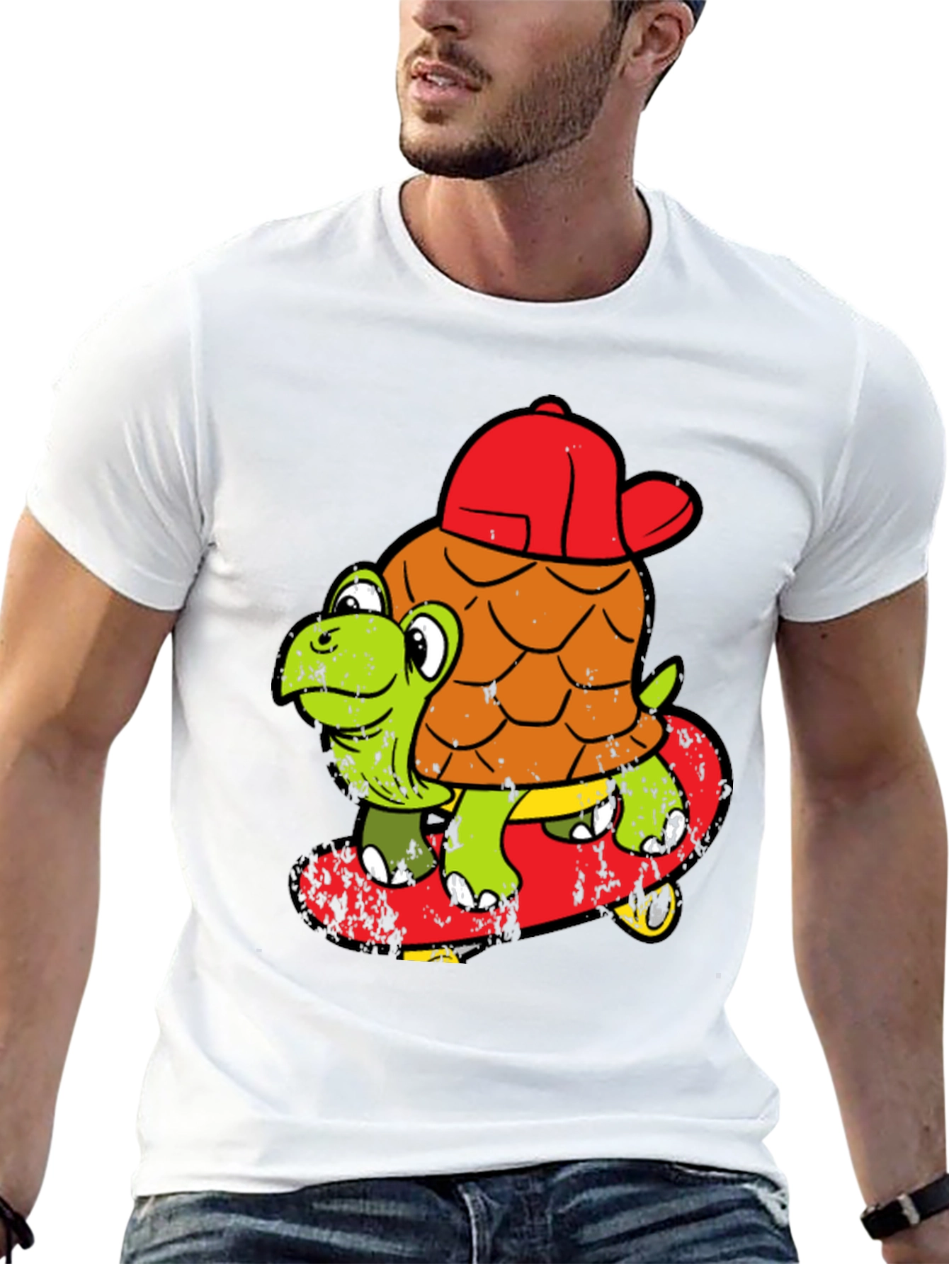 Black Turtle Skateboarder T-Shirt - Cool Cartoon Tee view 13