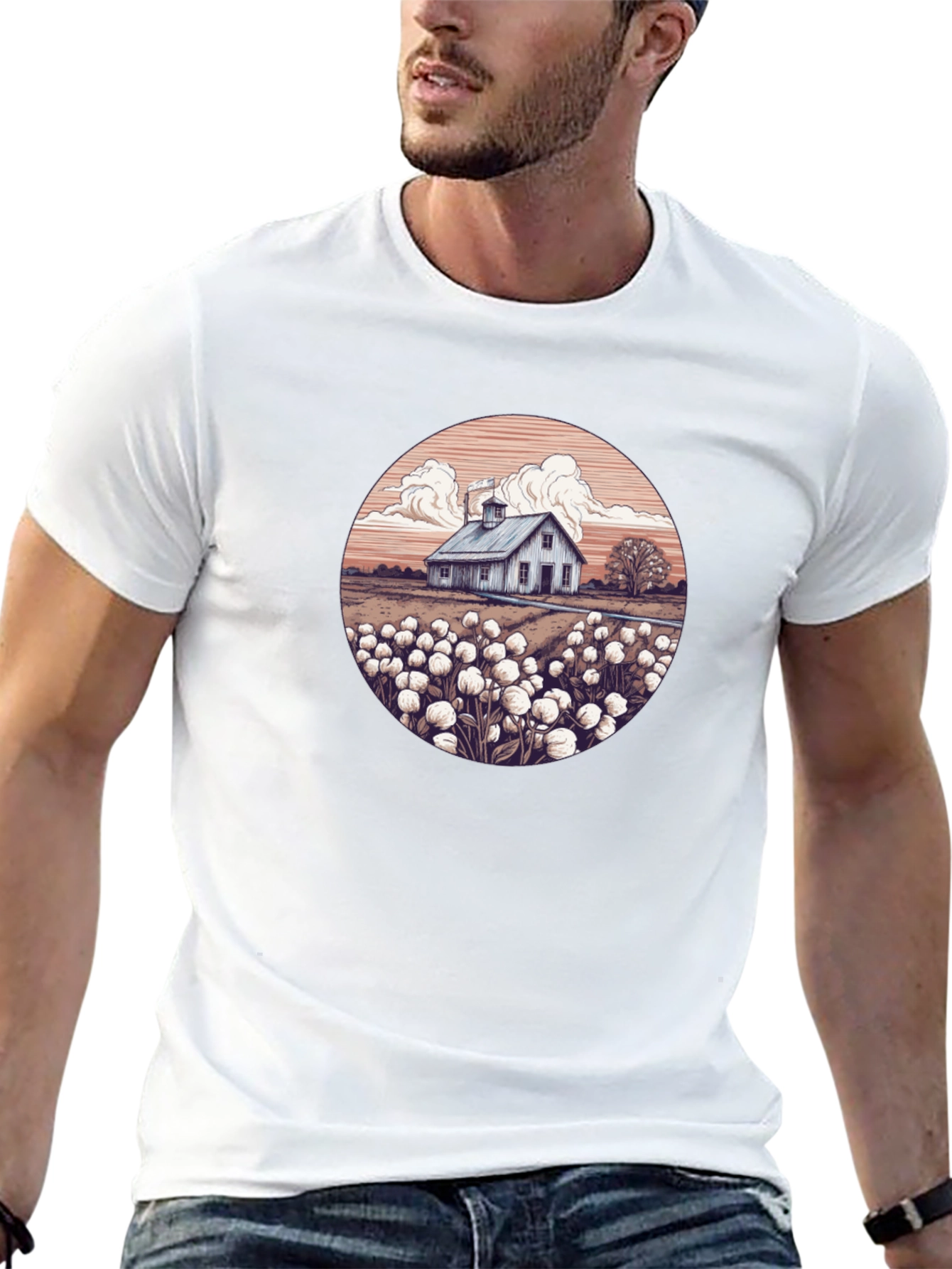 Cotton Field Barn Graphic Tee - 13
