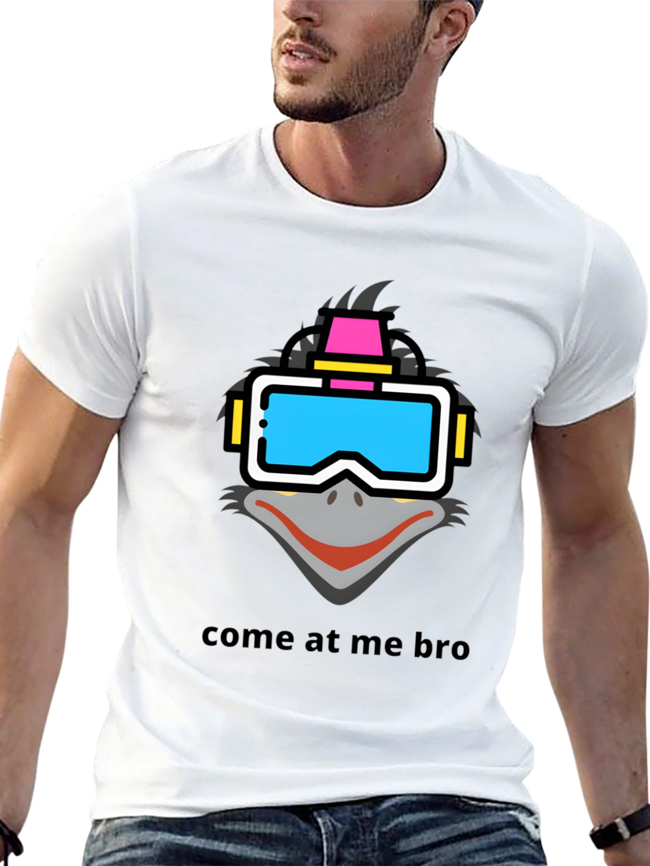 Black Emu VR Headset Graphic T-Shirt view 13