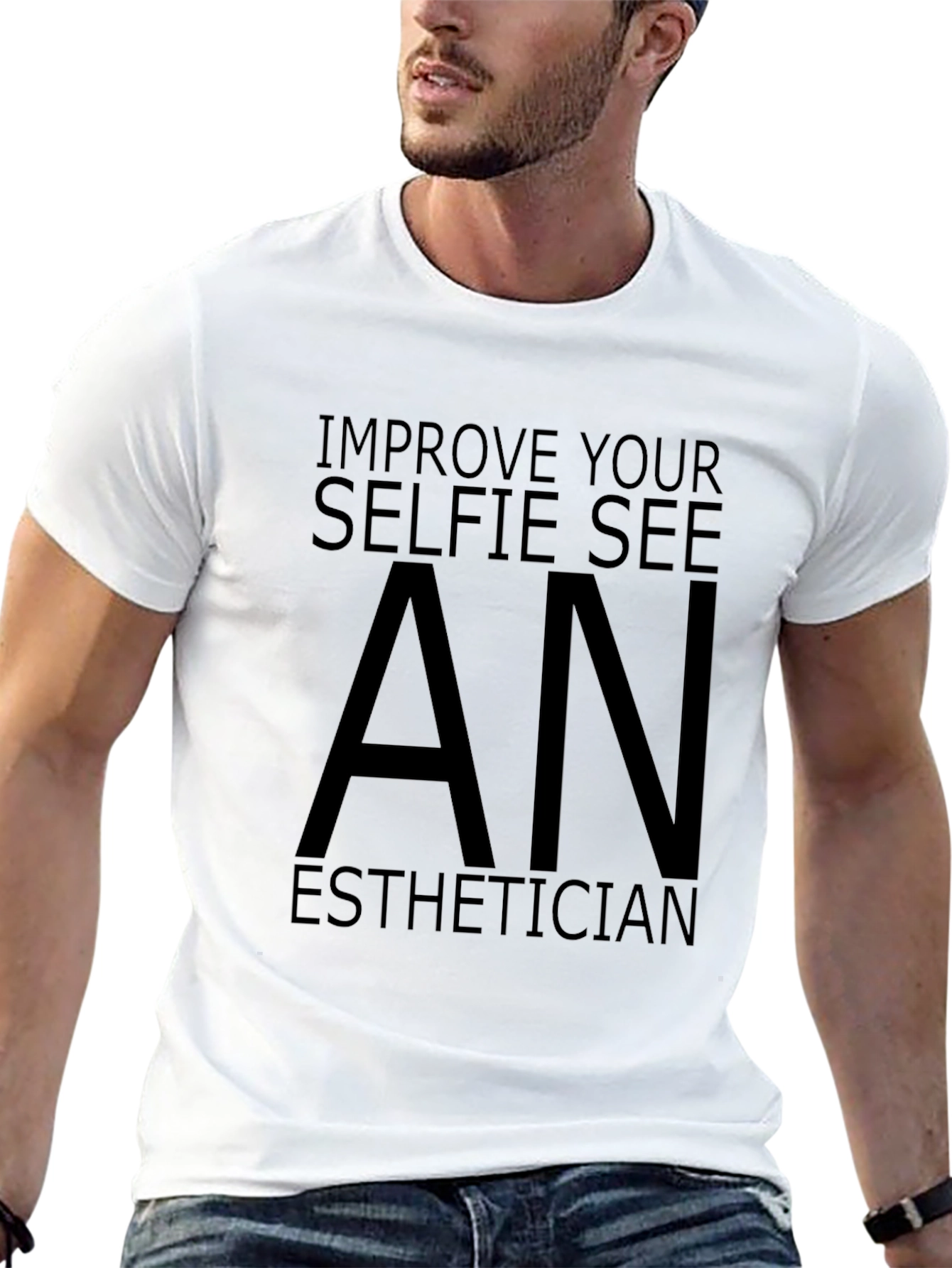 Black Improve Your Selfie T-Shirt - See An Esthetician view 13