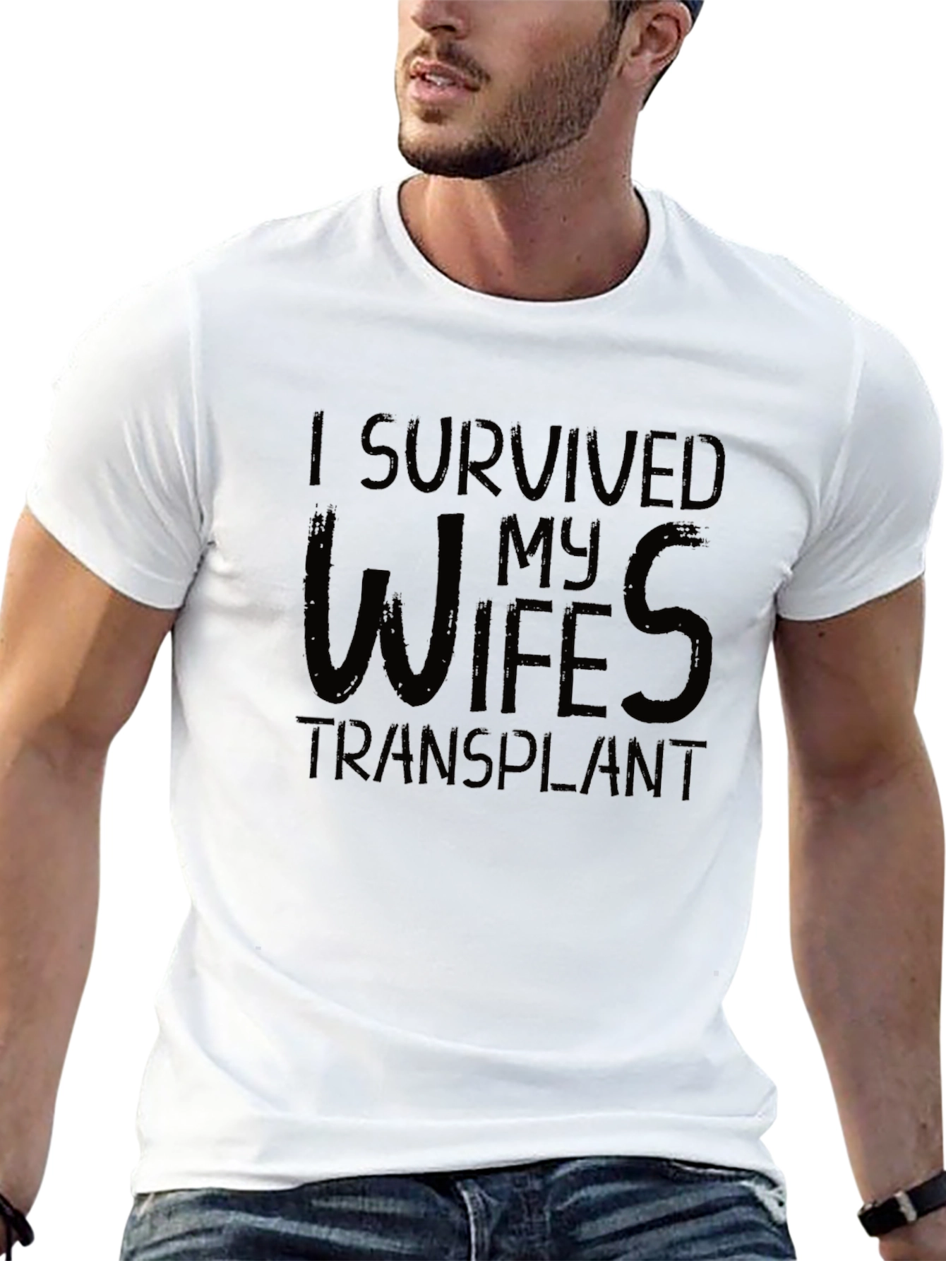 Black I Survived My Wife's Transplant T-Shirt view 13