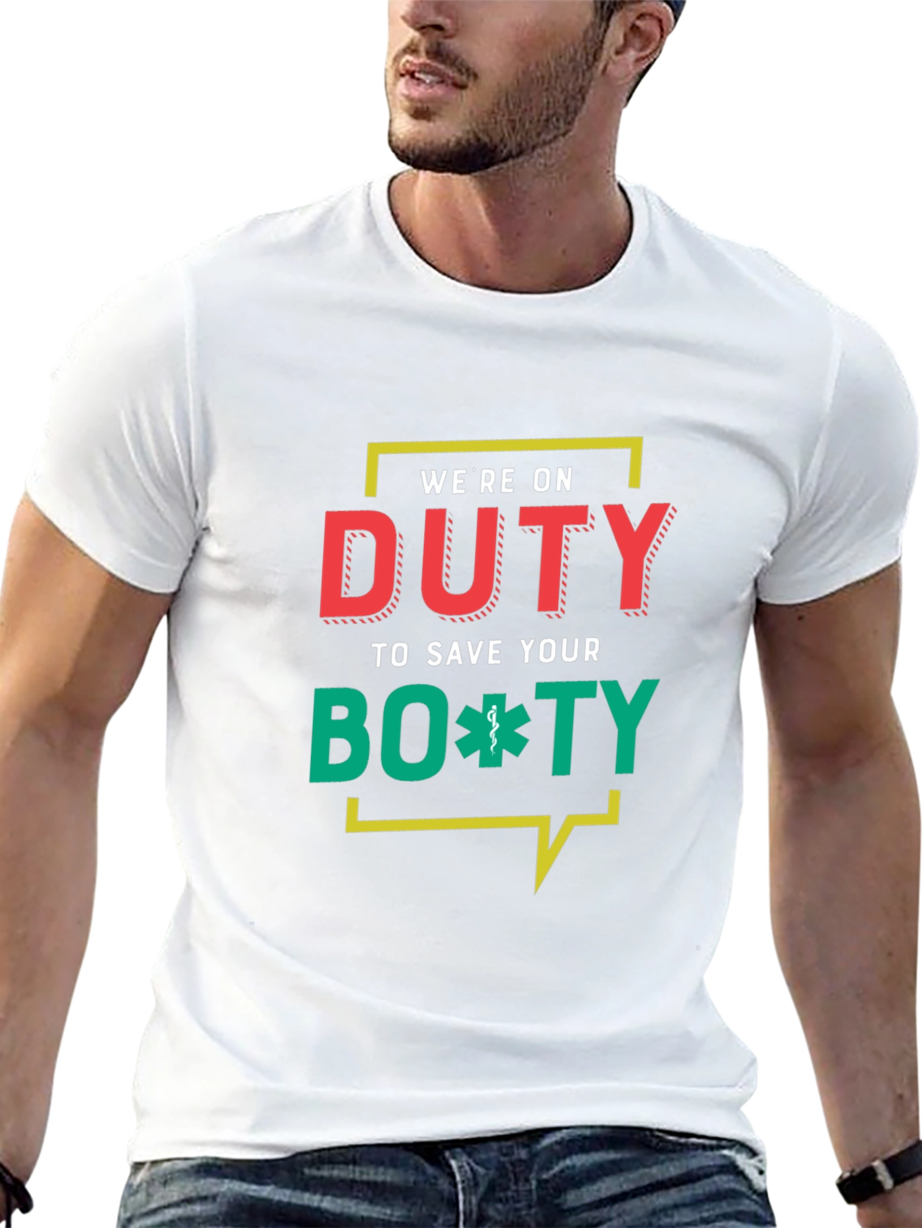 Black Duty To Save Your Booty Funny EMT T-Shirt view 13