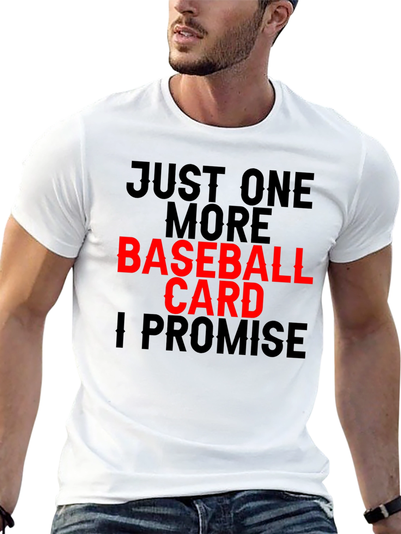Black Baseball Card Collector T-Shirt - Just One More view 13