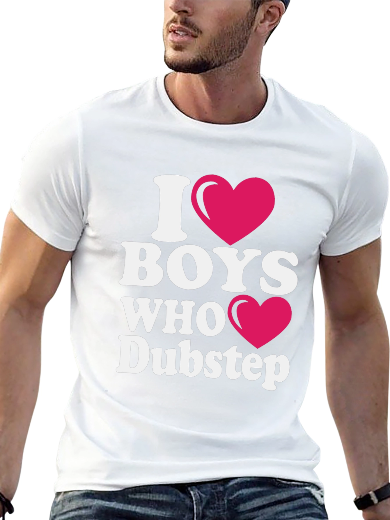 Black I Heart Boys Who Dubstep Black T-Shirt view 13
