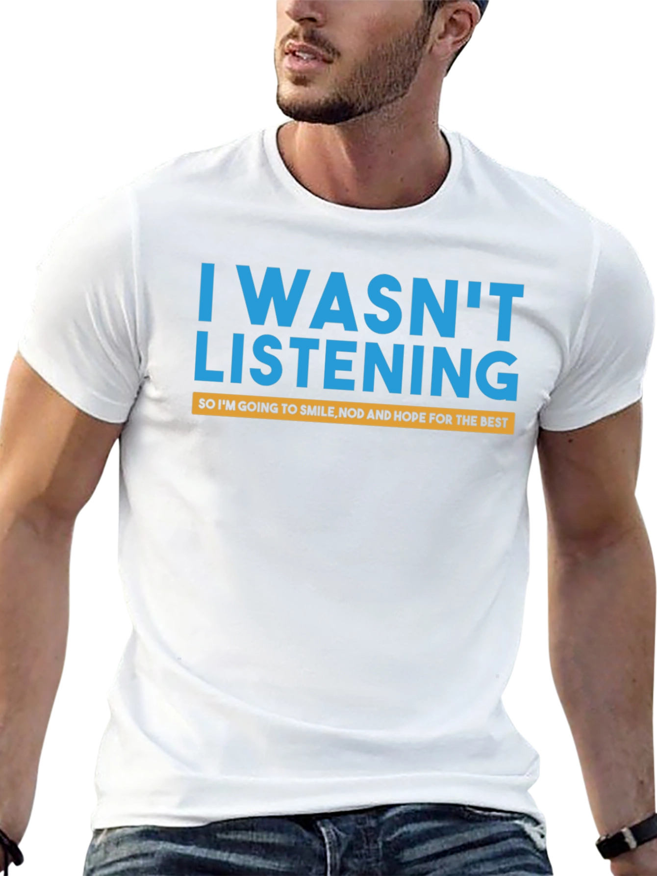 Black Funny "I Wasn't Listening" Graphic Tee view 13
