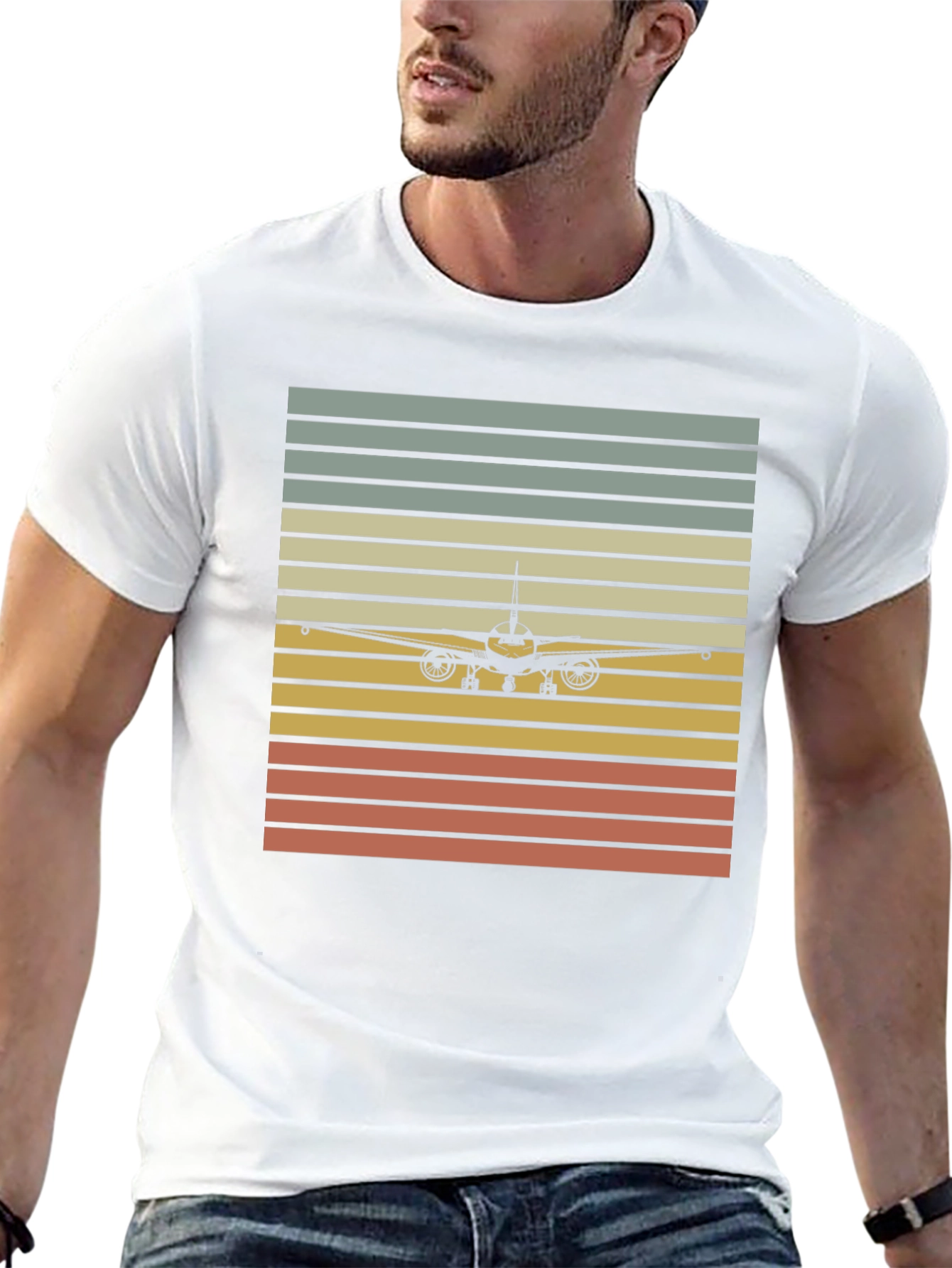 Black Vintage Airplane Sunset T-Shirt - Pilot Gift view 13