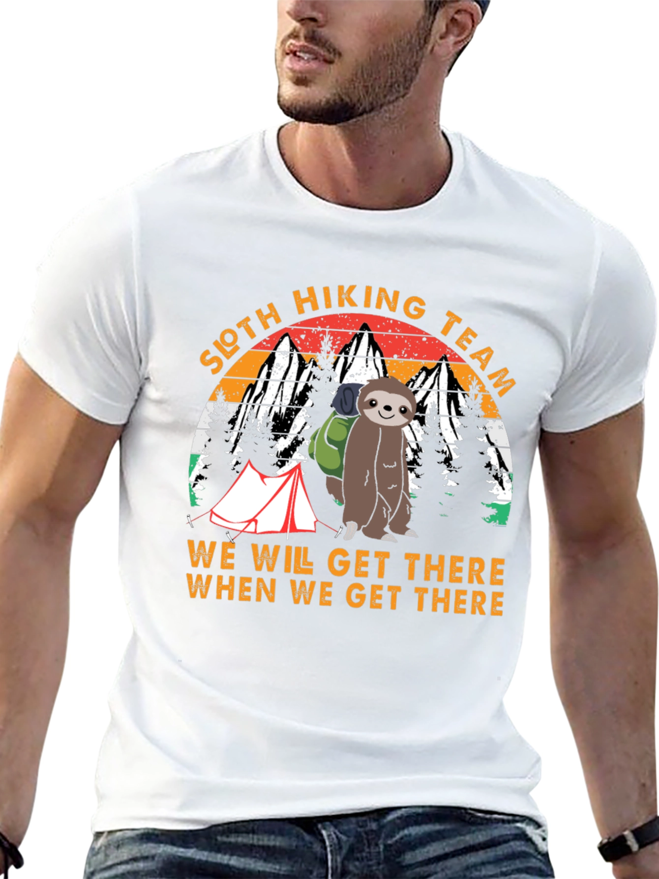 Black Sloth Hiking Team T-Shirt - We Will Get There view 13