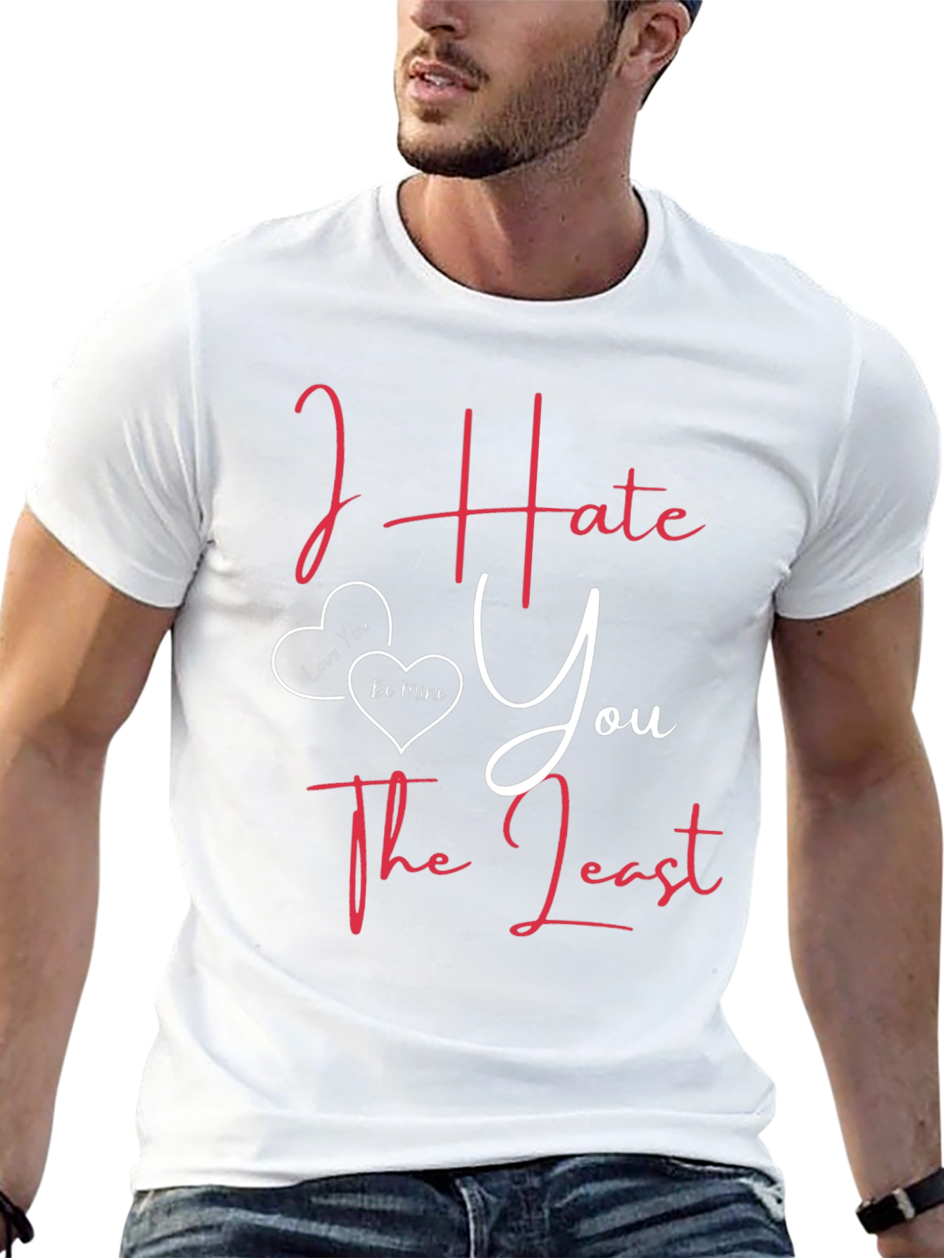 Black I Hate You The Least Valentine's Graphic Tee view 13