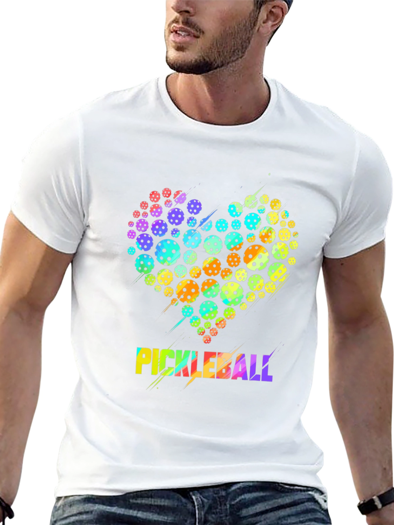 Black Pickleball Heart Graphic T-Shirt view 13