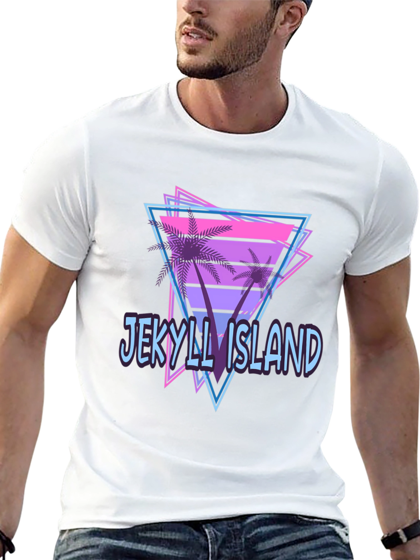 Black Jekyll Island Retro Graphic T-Shirt view 13