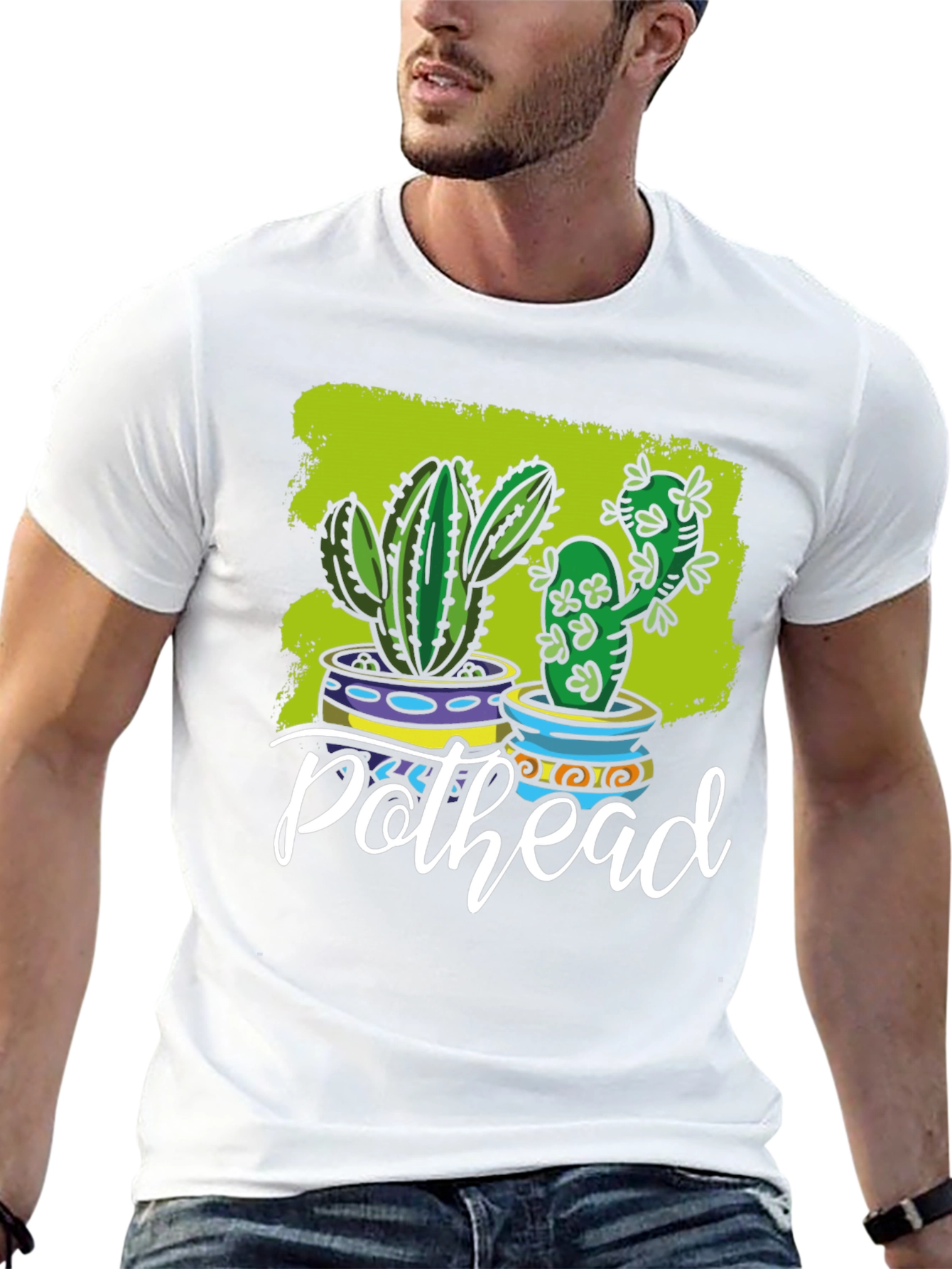 Black Pothead Cactus Graphic T-Shirt view 13