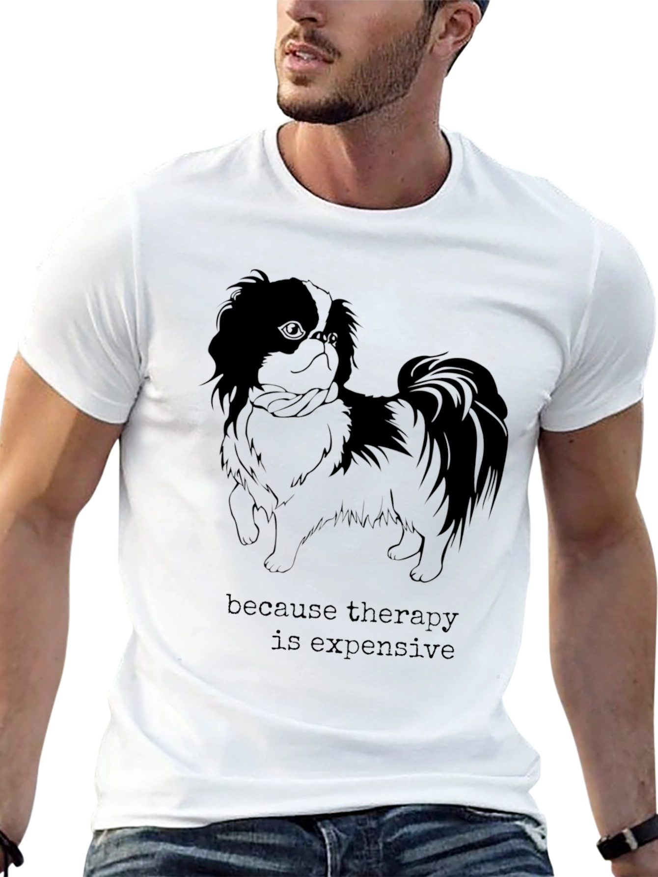 Black Therapy is Expensive Dog Graphic T-Shirt view 13