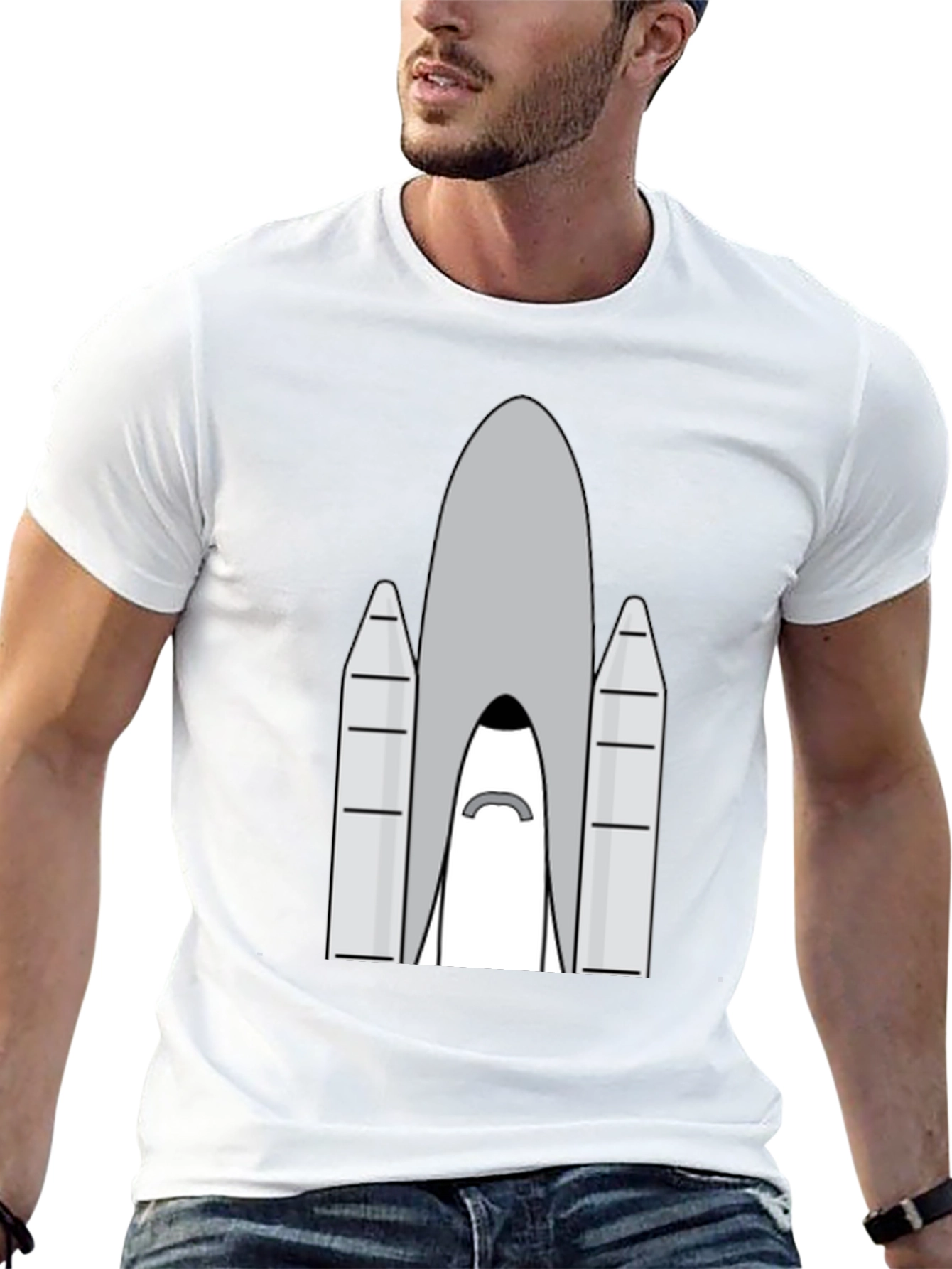 Black Rocket T-Shirt - Space Shuttle Graphic Tee view 13
