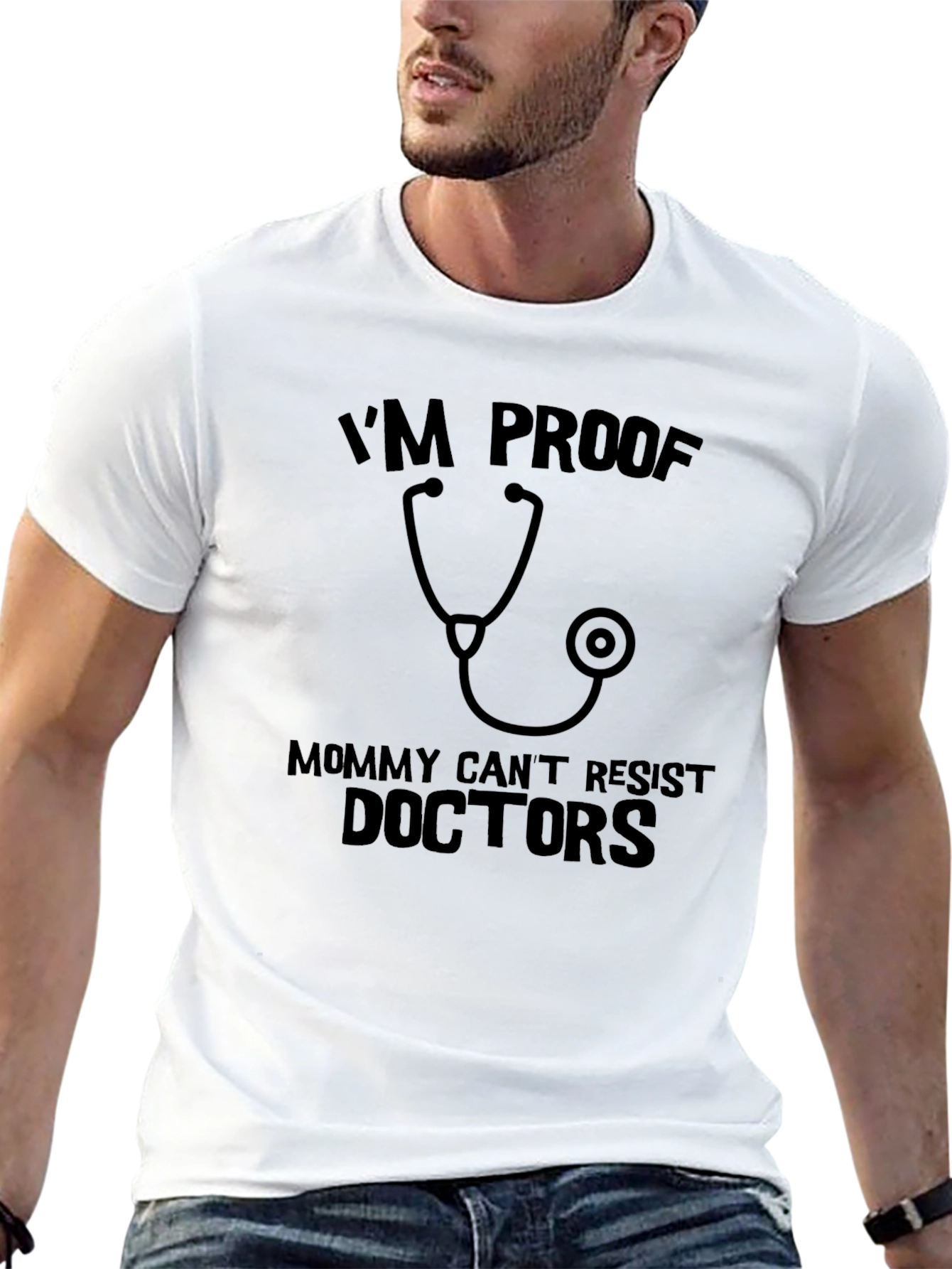 Black I'm Proof Mommy Can't Resist Doctors T-Shirt view 13