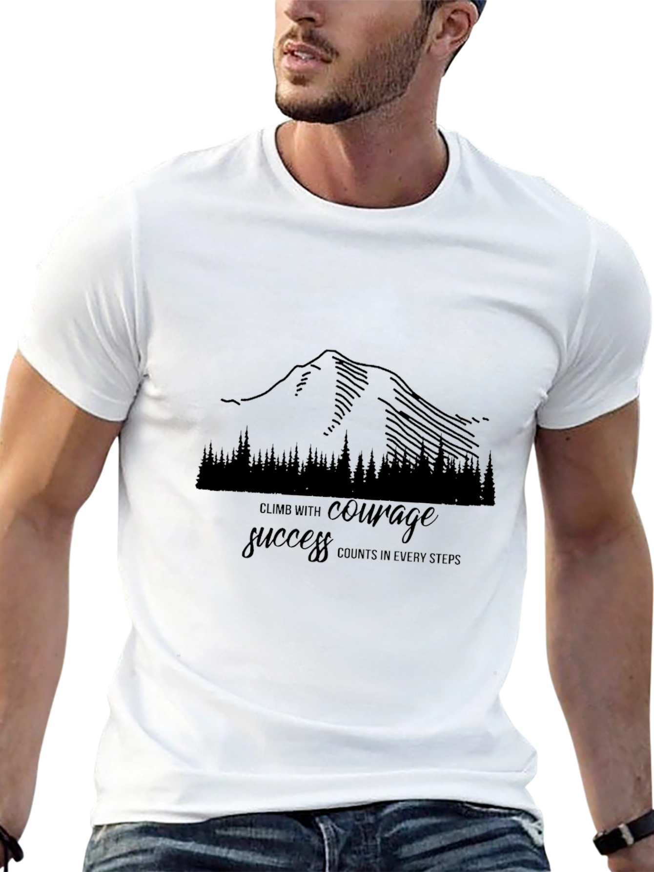 Black Climb With Courage T-Shirt view 13